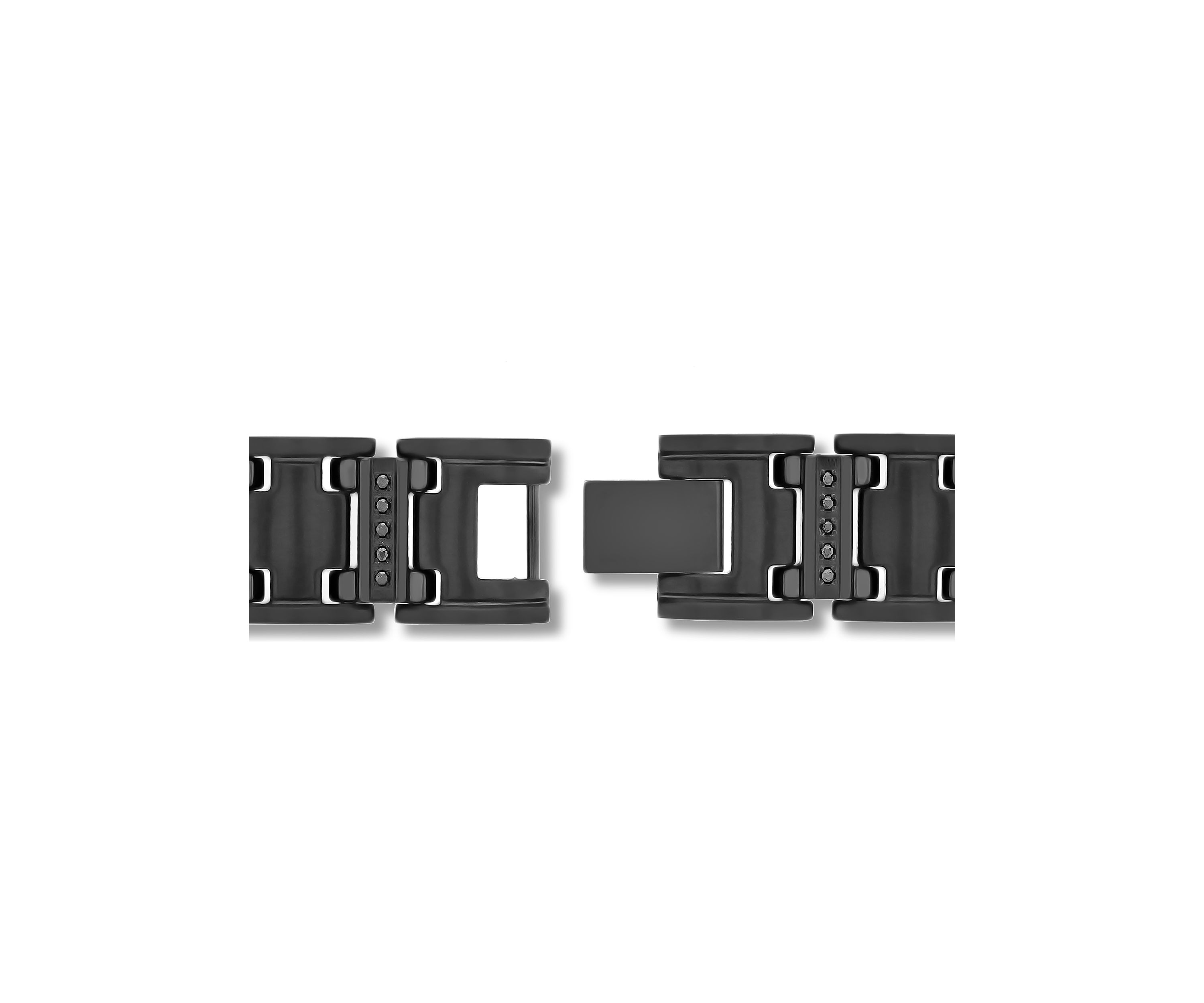 1/2 ct. t.w. Black Diamond Link Bracelet in Black Stainless Steel