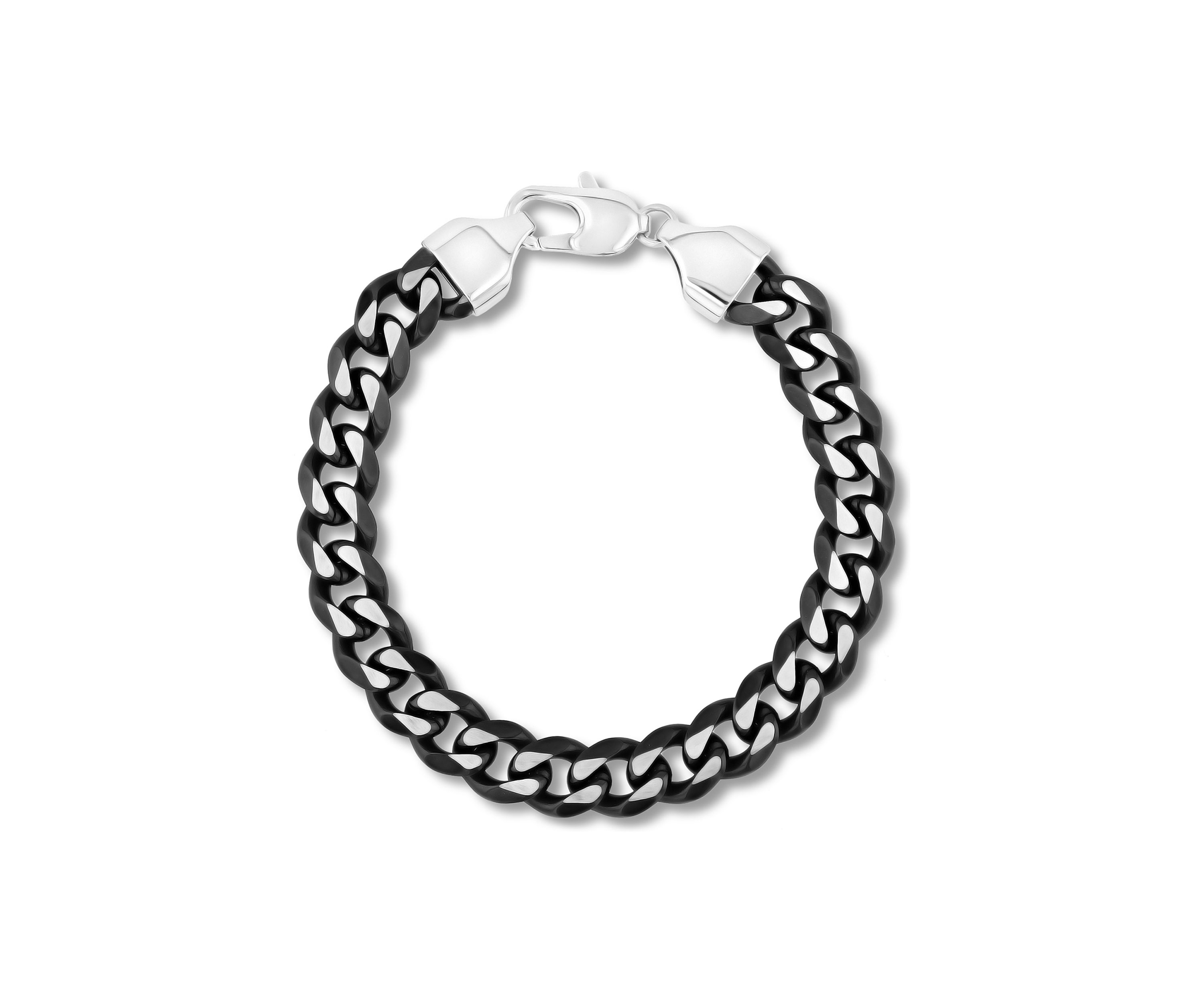 Curb Link Chain Bracelet and Necklace Set in Two-Tone Stainless Steel