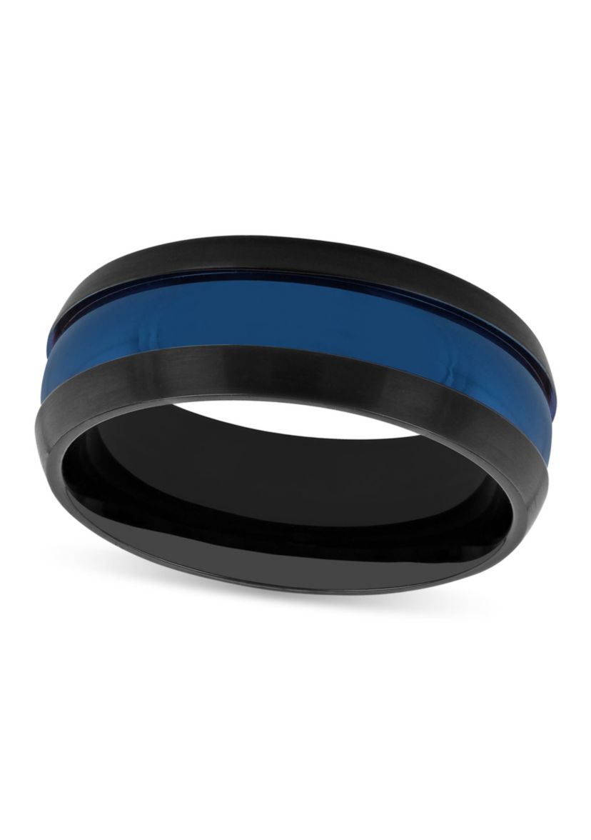 Stripe 8mm Band in Two-Tone Stainless Steel