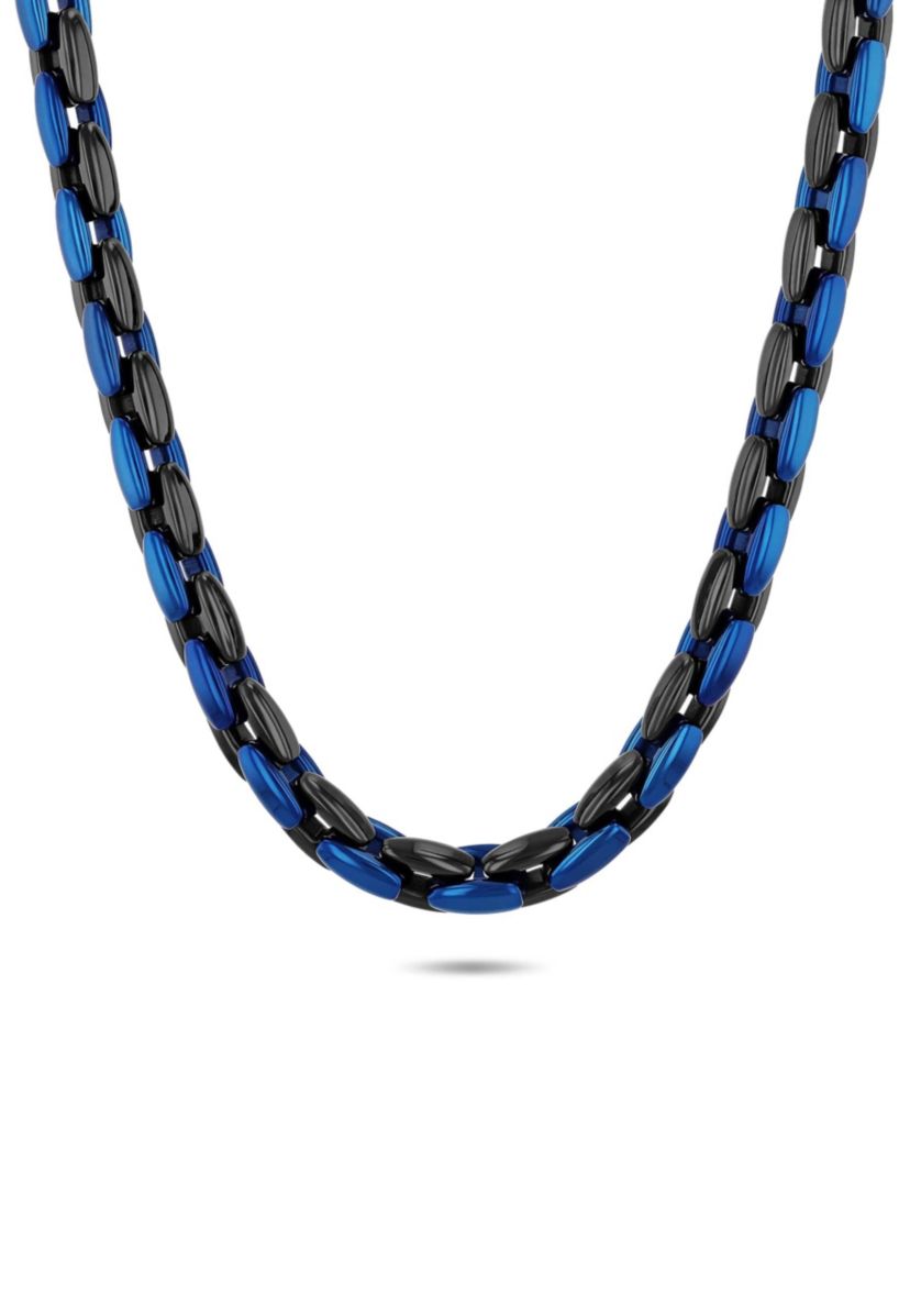 Stainless Steel Blue and Black Finish Chain