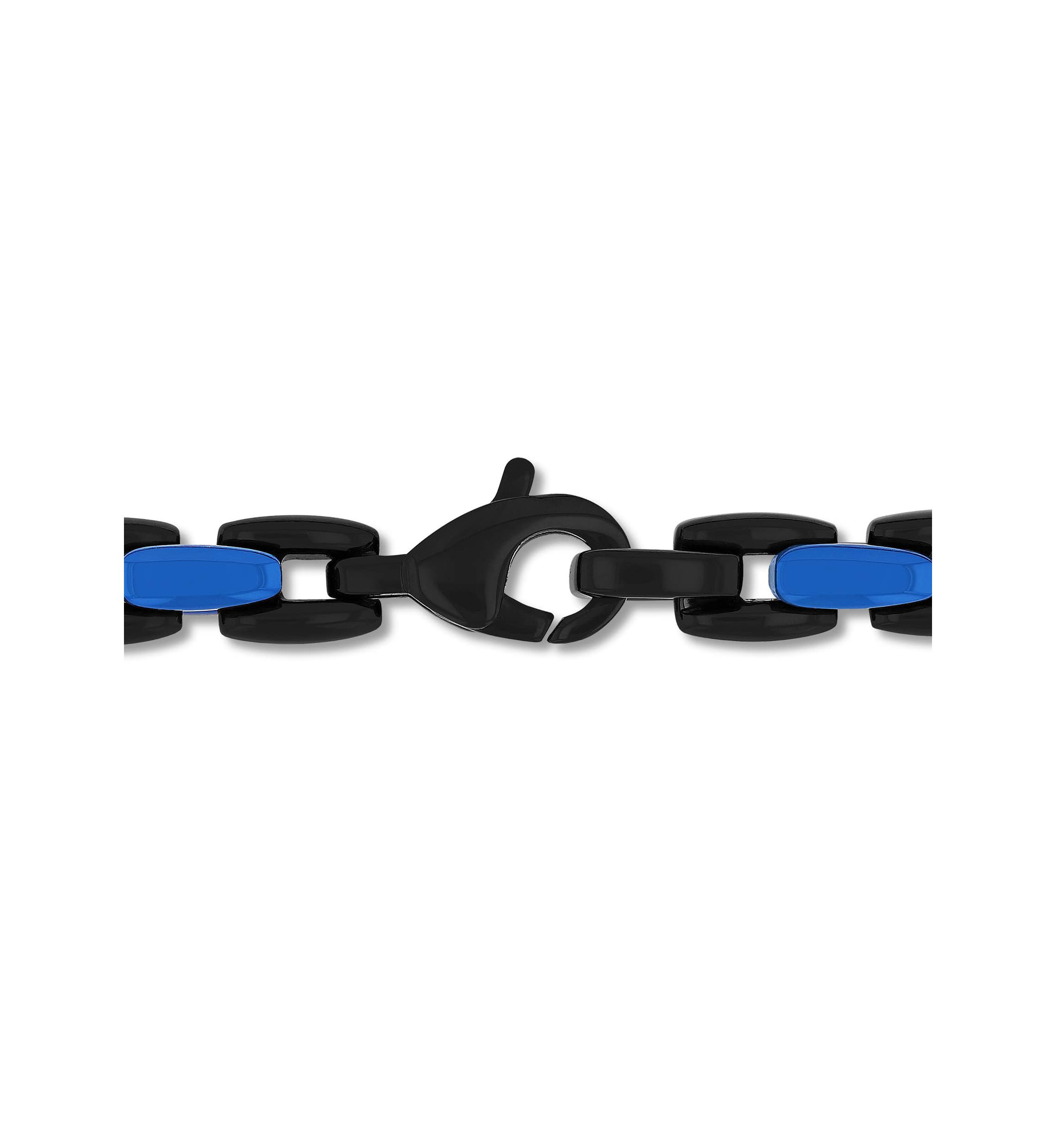 Stainless Steel Blue and Black Finish Chain