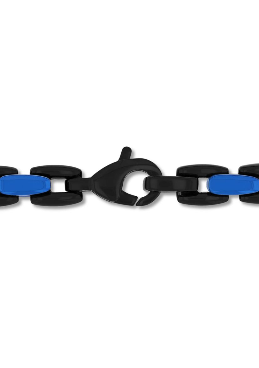 Stainless Steel Blue and Black Finish Chain