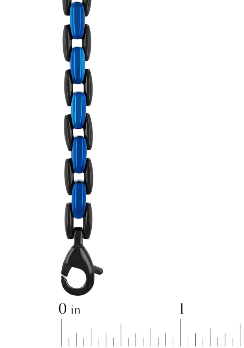 Stainless Steel Blue and Black Finish Chain
