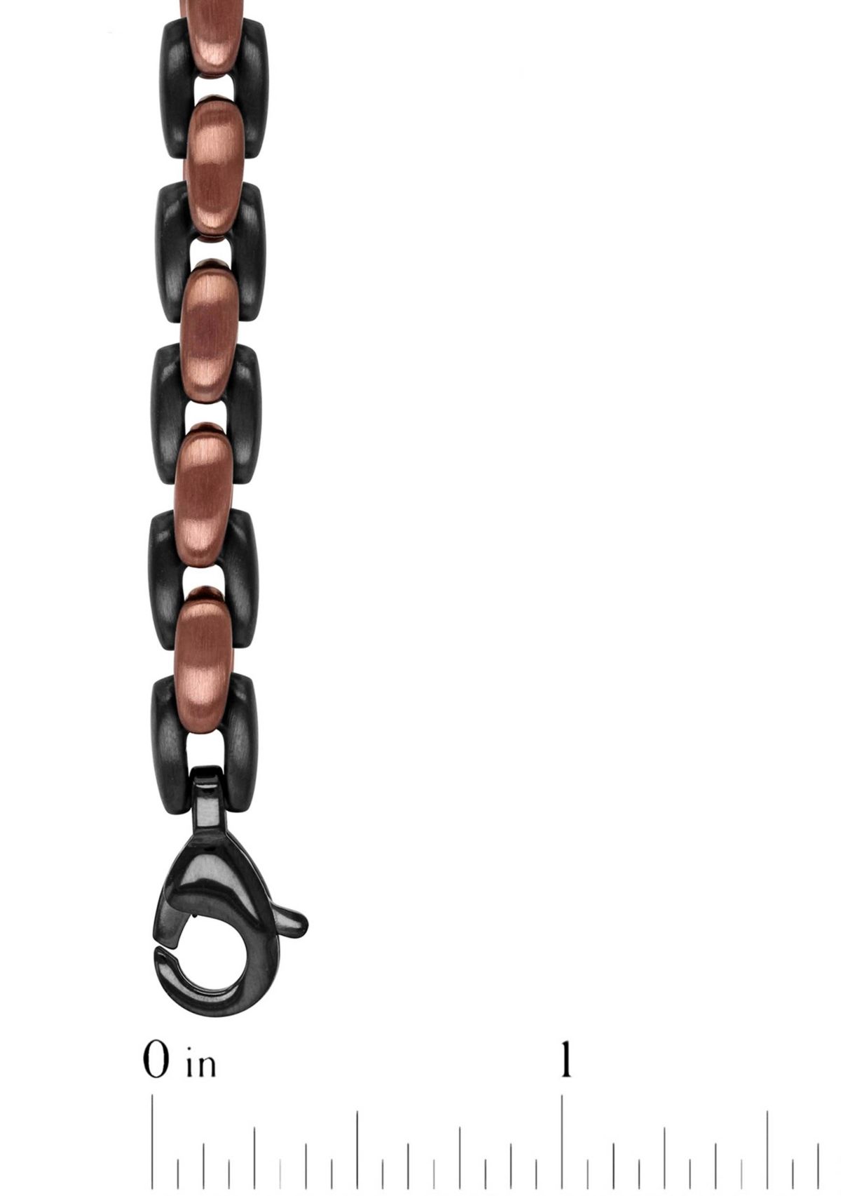 Mens Stainless Steel Black and Brown Two-tone Finish 24" Link Chain