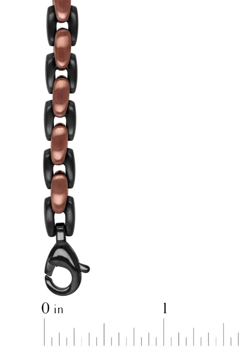 Mens Stainless Steel Black and Brown Two-tone Finish 24" Link Chain