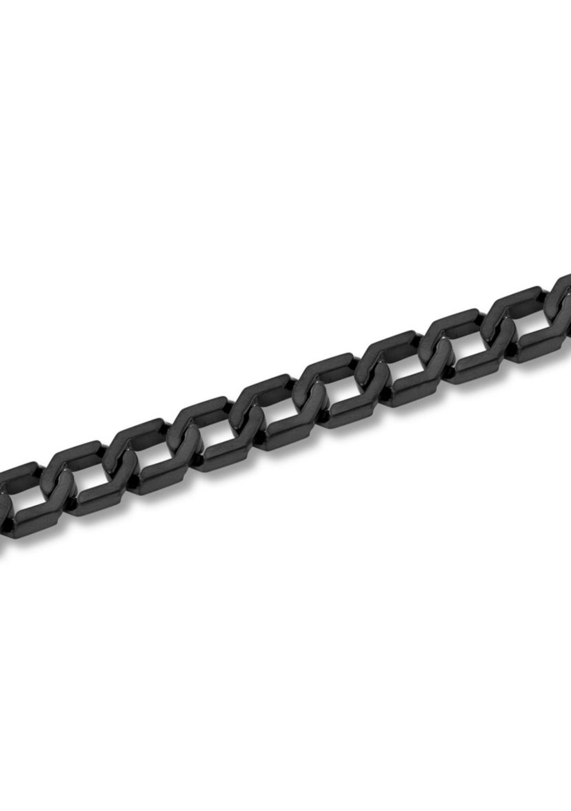 Mens Stainless Steel Matte Black Finish 8.75" Hexagon Link Bracelet