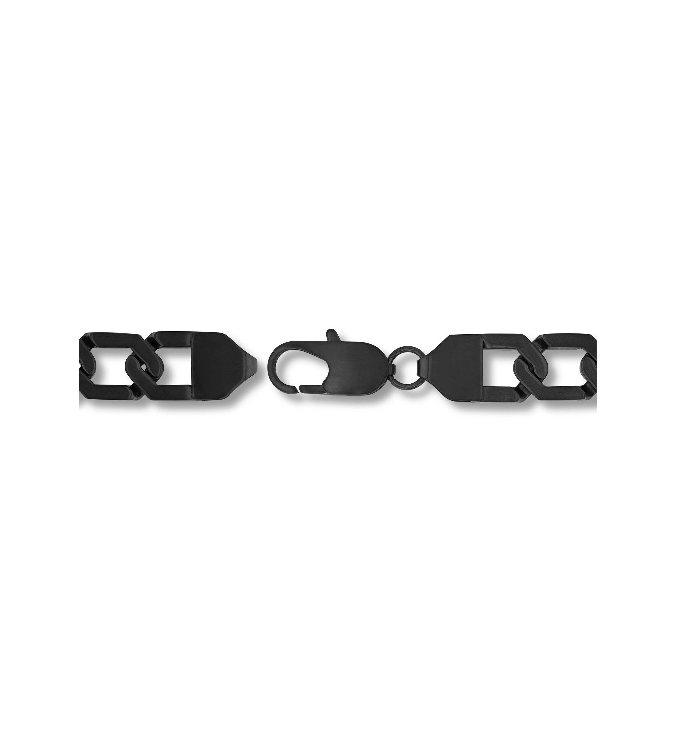 Mens Stainless Steel Matte Black Finish 8.75" Hexagon Link Bracelet