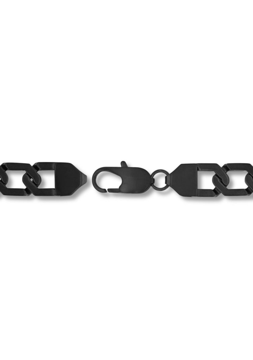 Mens Stainless Steel Matte Black Finish 8.75" Hexagon Link Bracelet