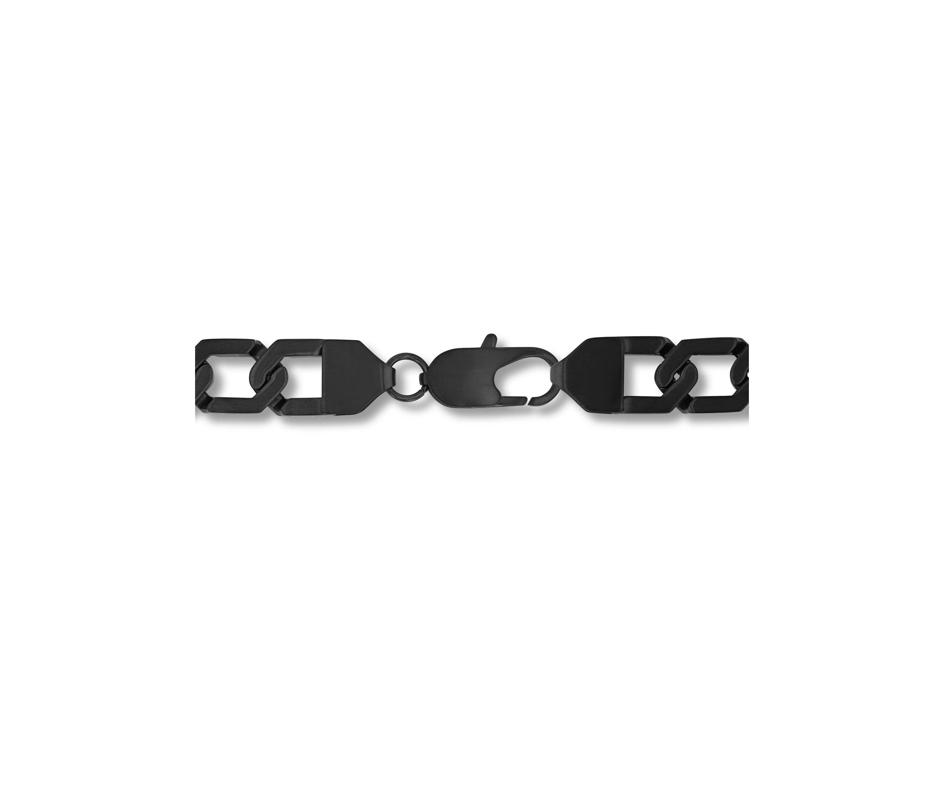 Mens Stainless Steel Matte Black Finish 20" Hexagon Link Chain Necklace