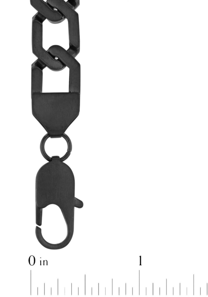 Mens Stainless Steel Matte Black Finish 20" Hexagon Link Chain Necklace