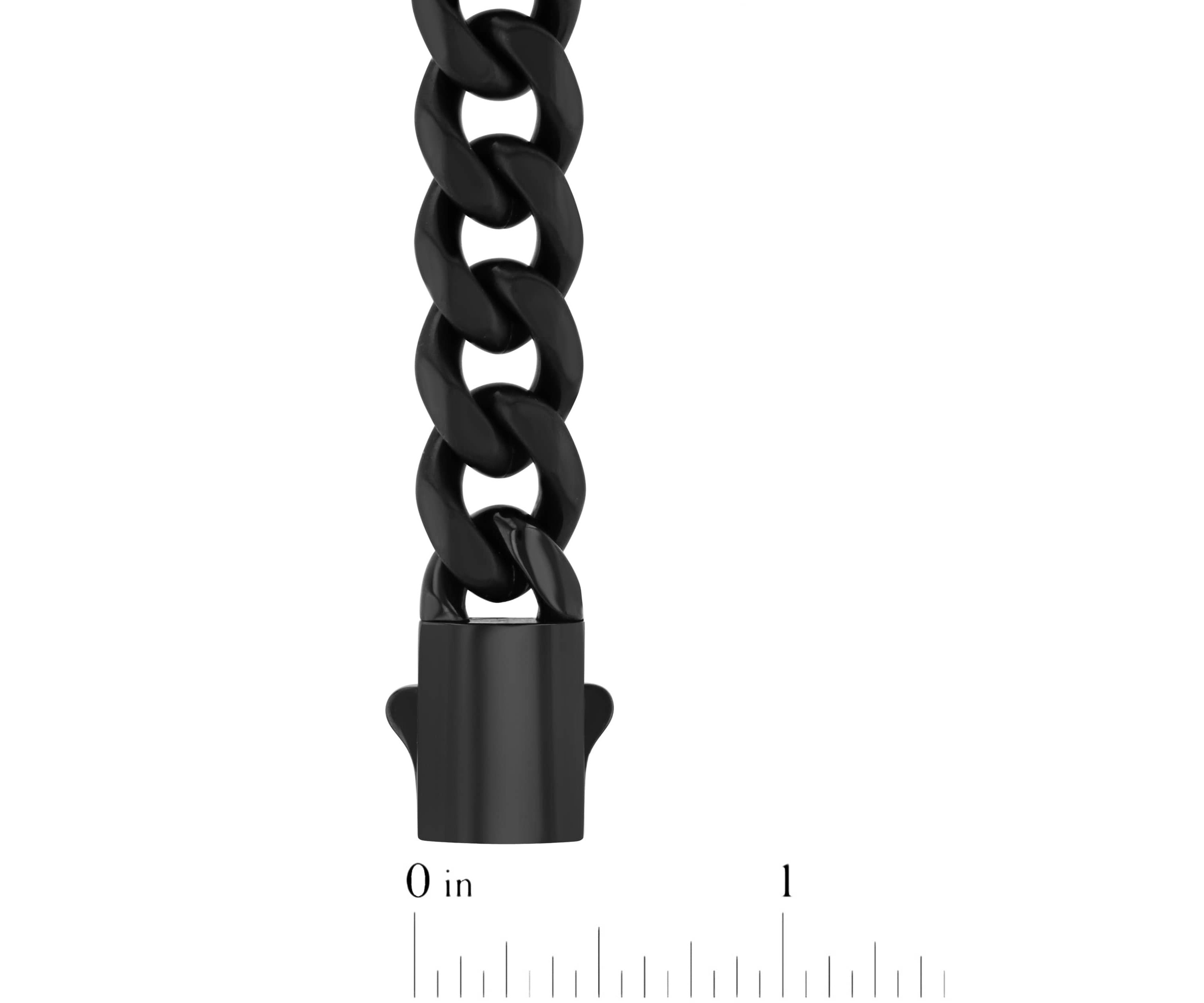 Stainless Steel Black Finish Square Station Link Bracelet