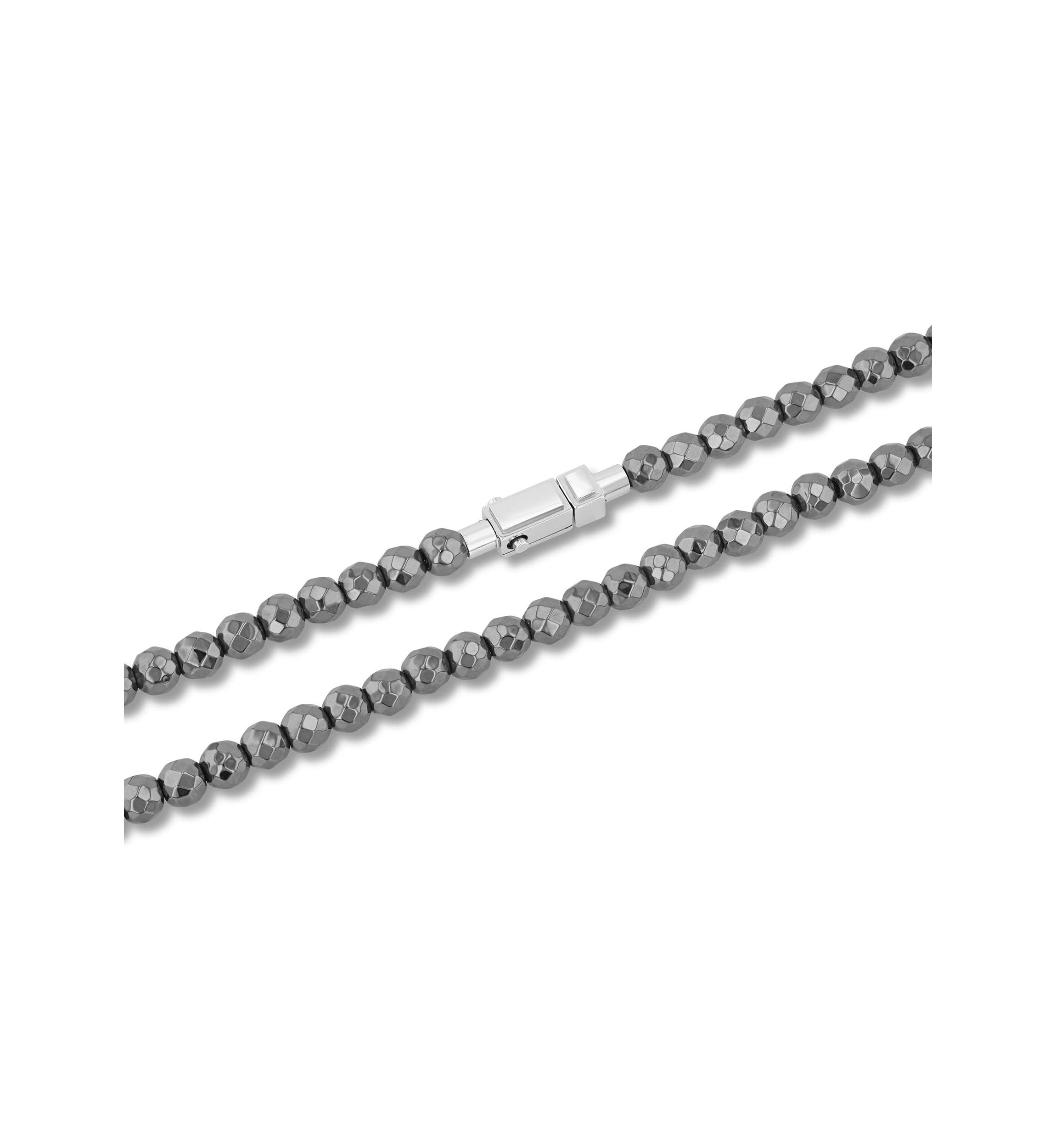 Stainless Steel Hematite 4MM Bead Bracelet
