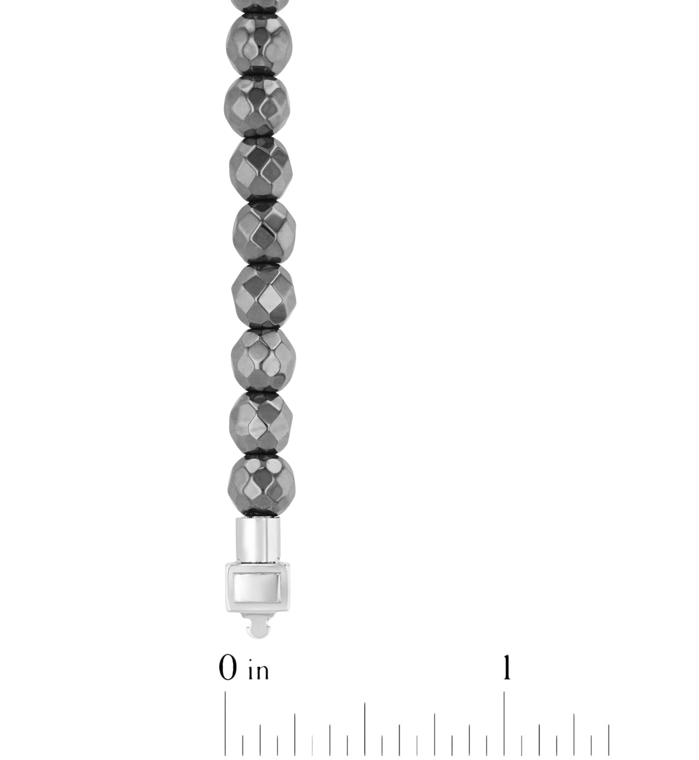 Stainless Steel Hematite 4MM Bead Bracelet