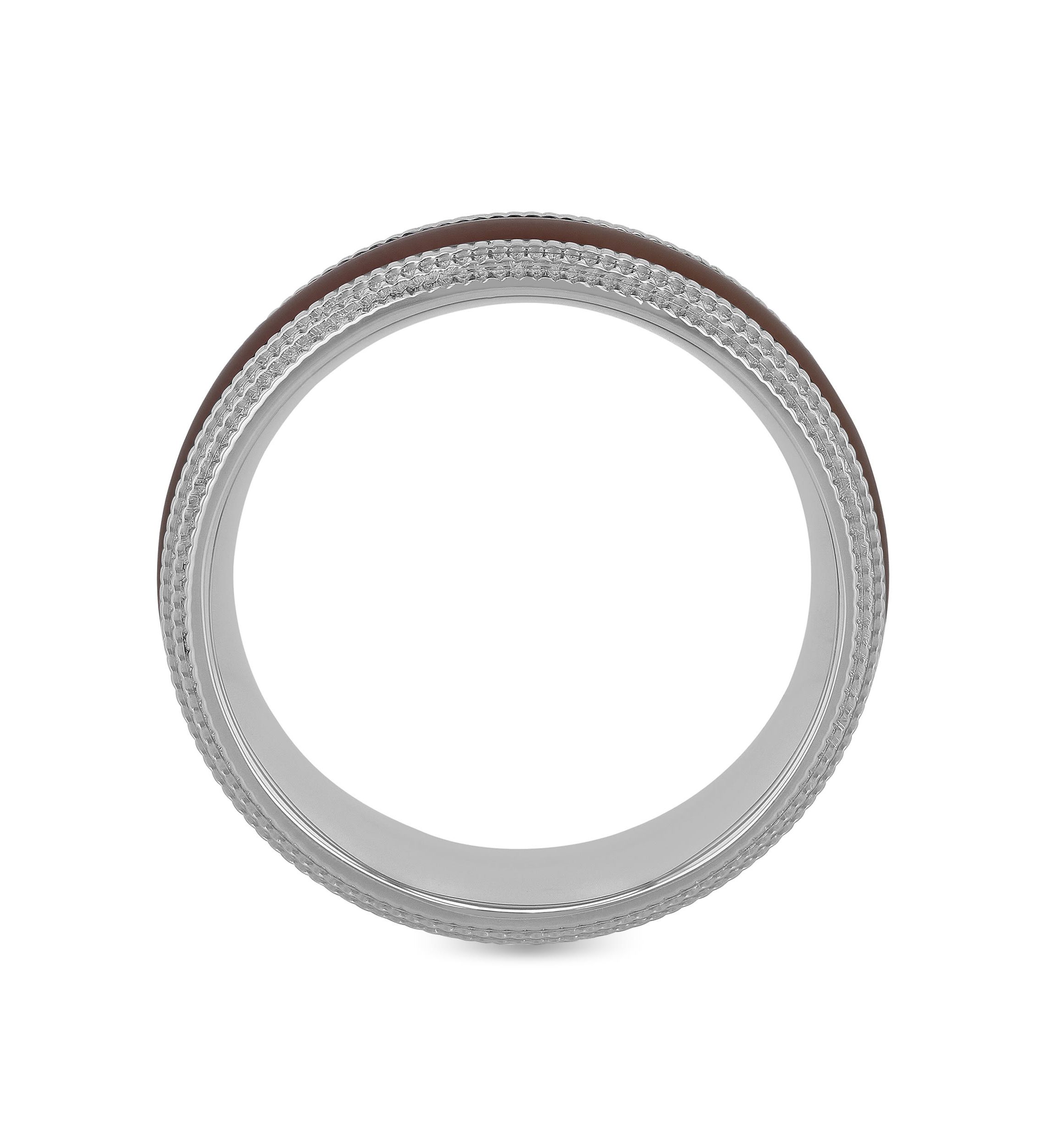 Brown Milgrain 8mm Band in Two-tone Stainless Steel
