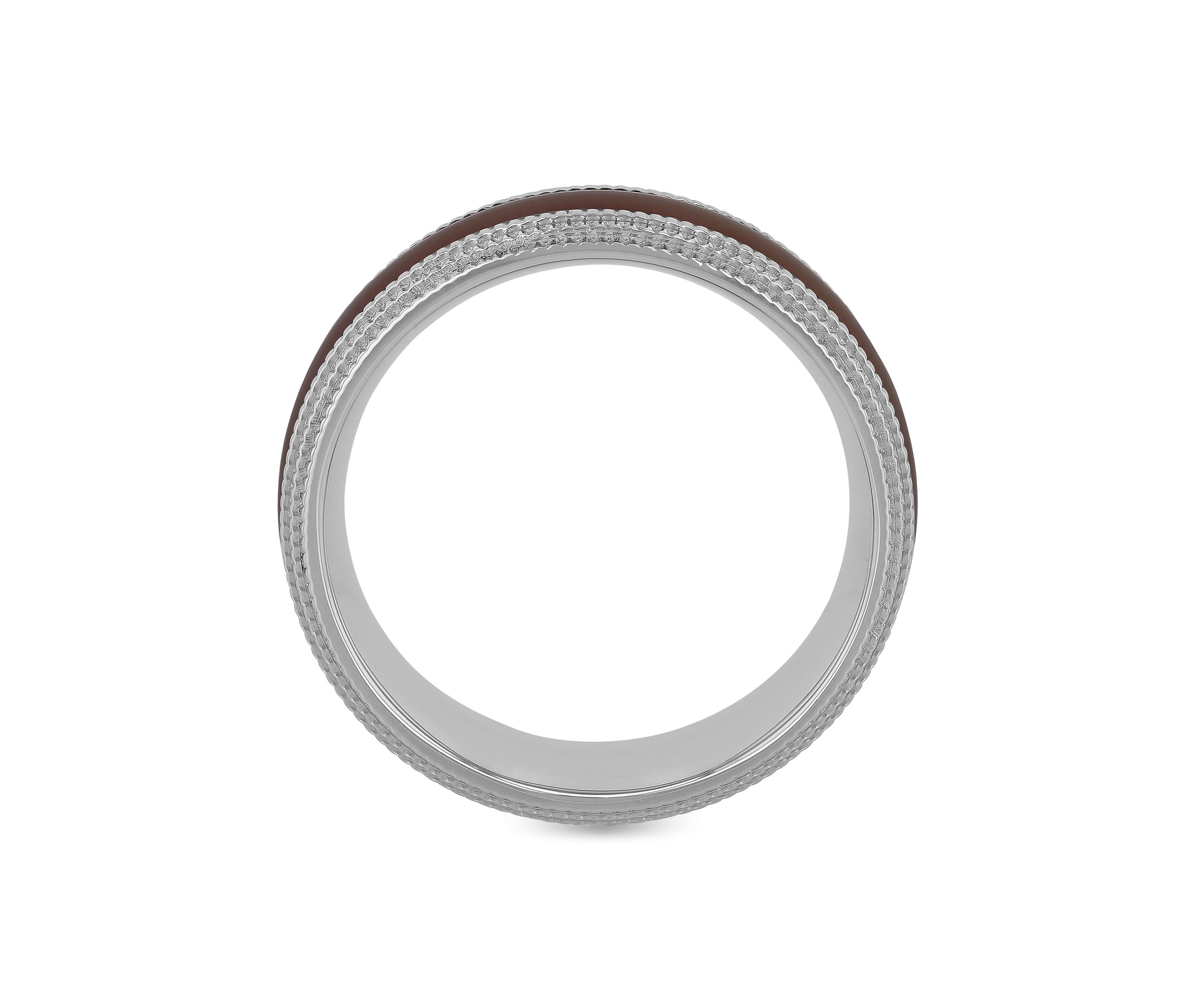Brown Milgrain 8mm Band in Two-tone Stainless Steel