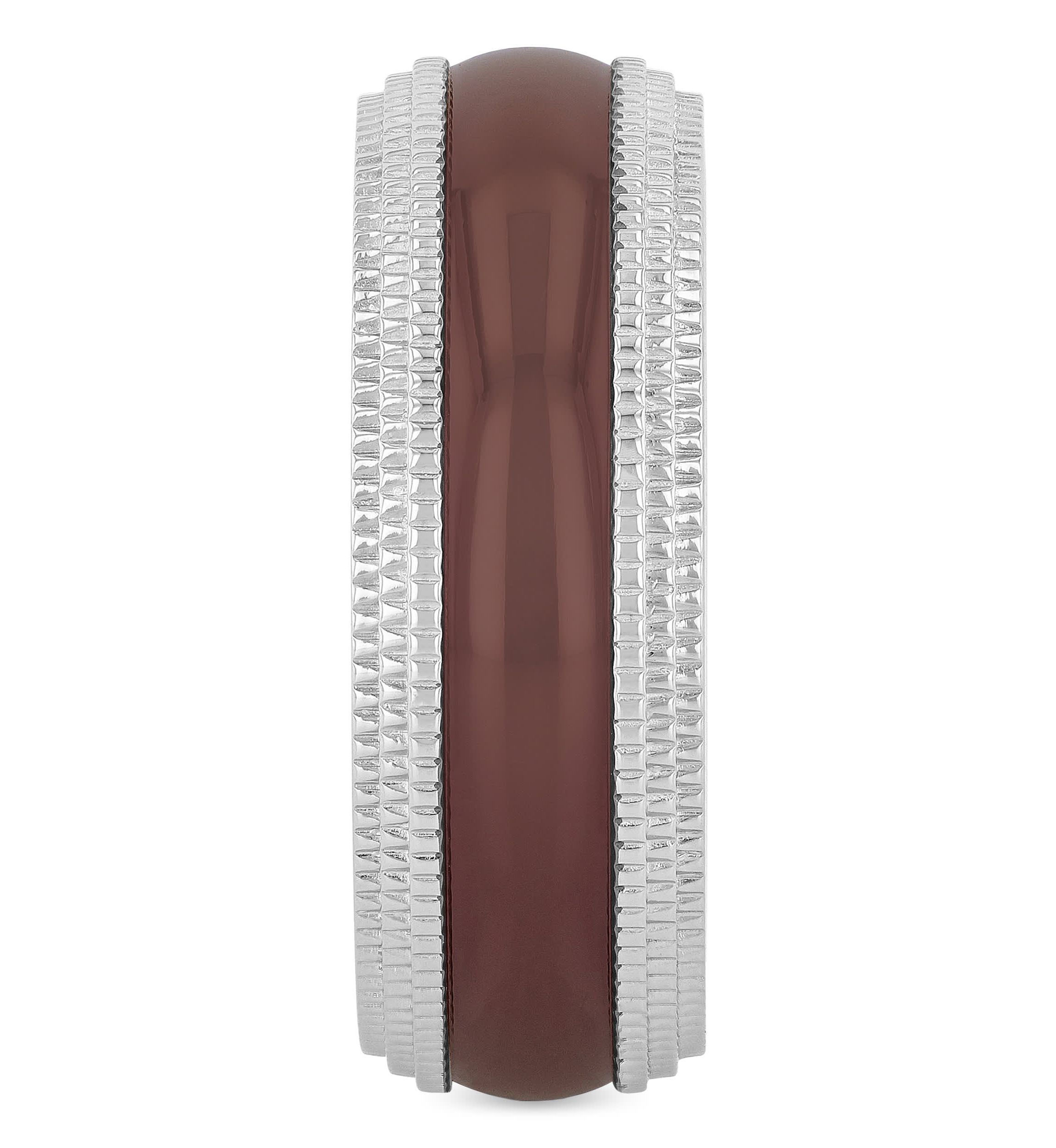 Brown Milgrain 8mm Band in Two-tone Stainless Steel