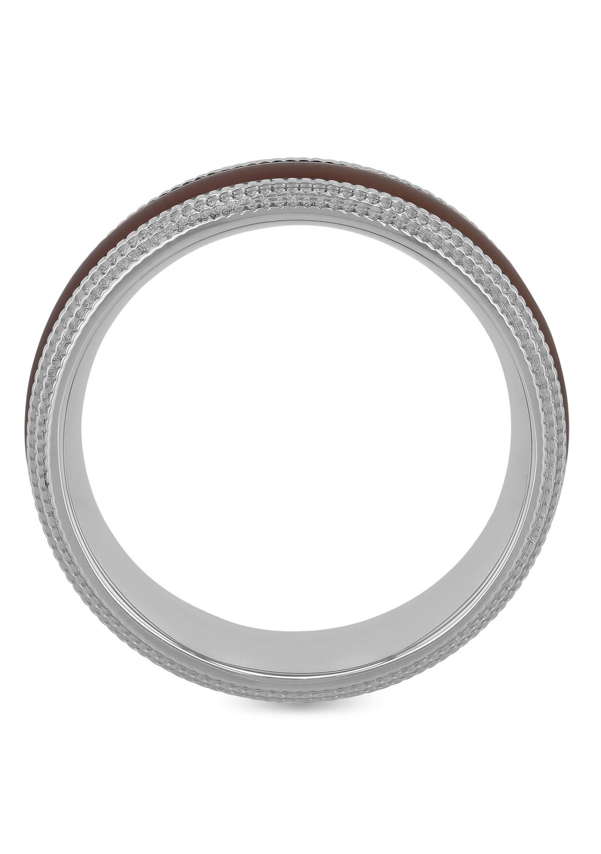 Brown Milgrain 8mm Band in Two-tone Stainless Steel