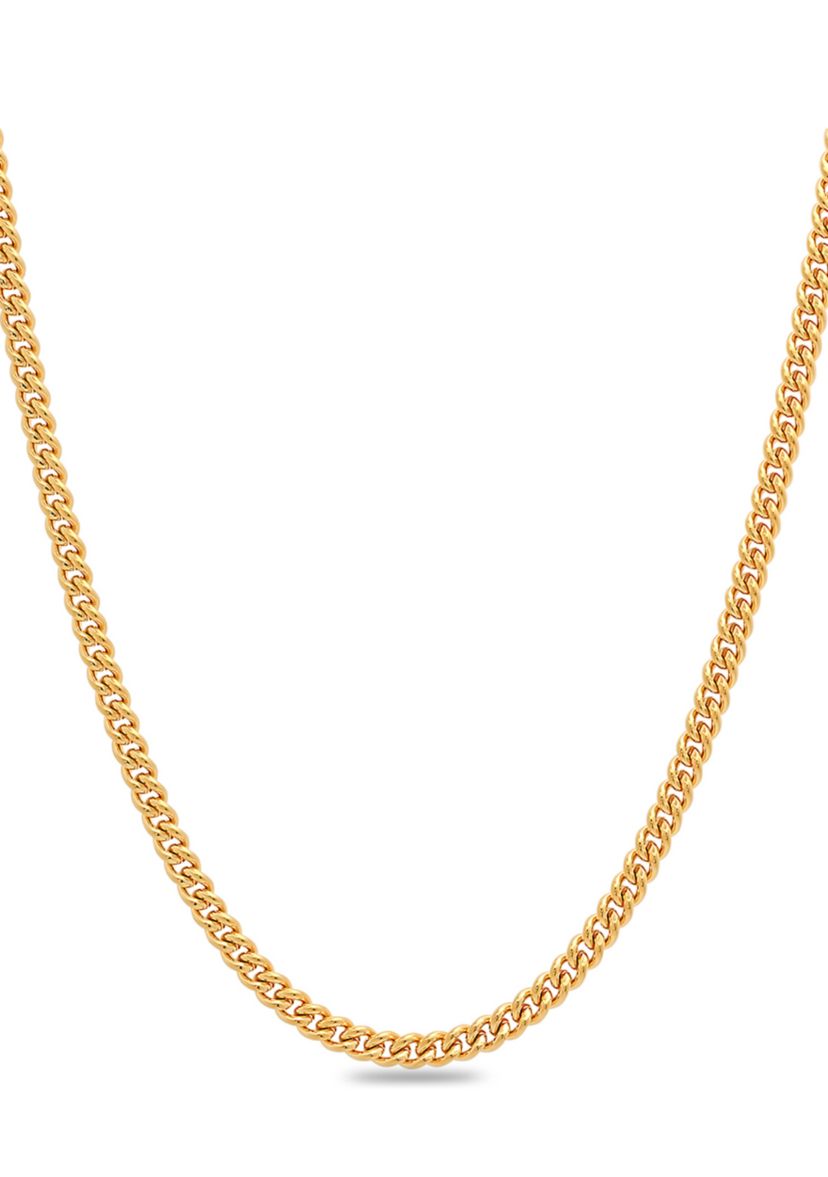 Curb Link Chain Necklace in Gold-Tone Stainless Steel
