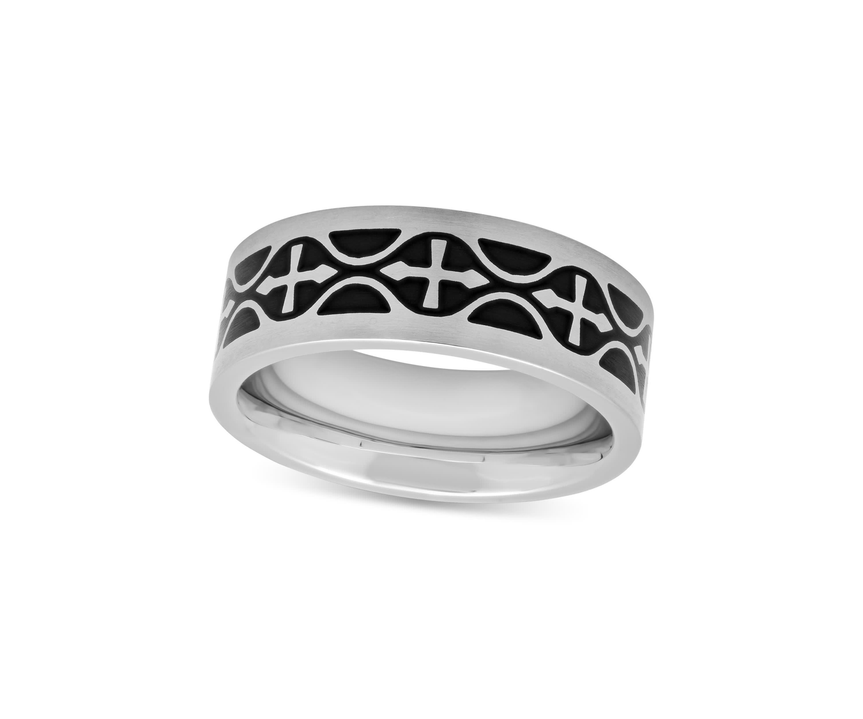 Celtic Pattern 8mm Band in Stainless Steel