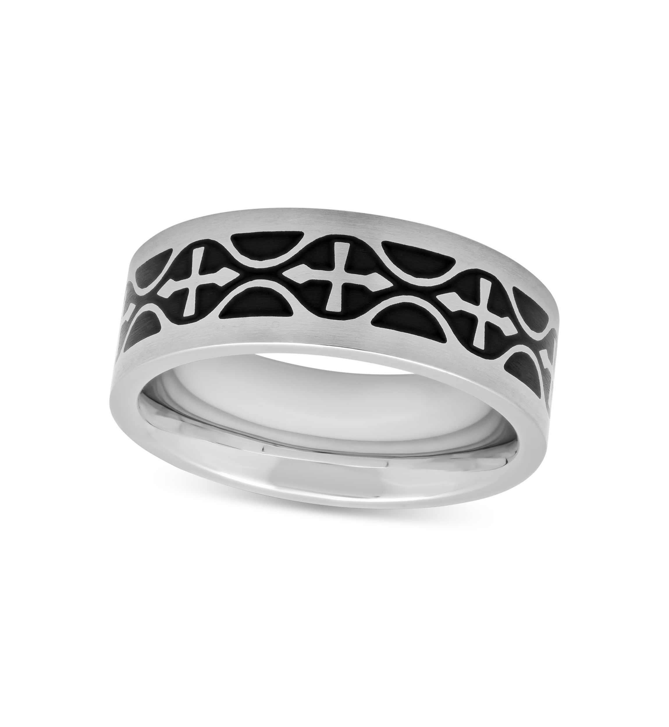 Celtic Pattern 8mm Band in Stainless Steel