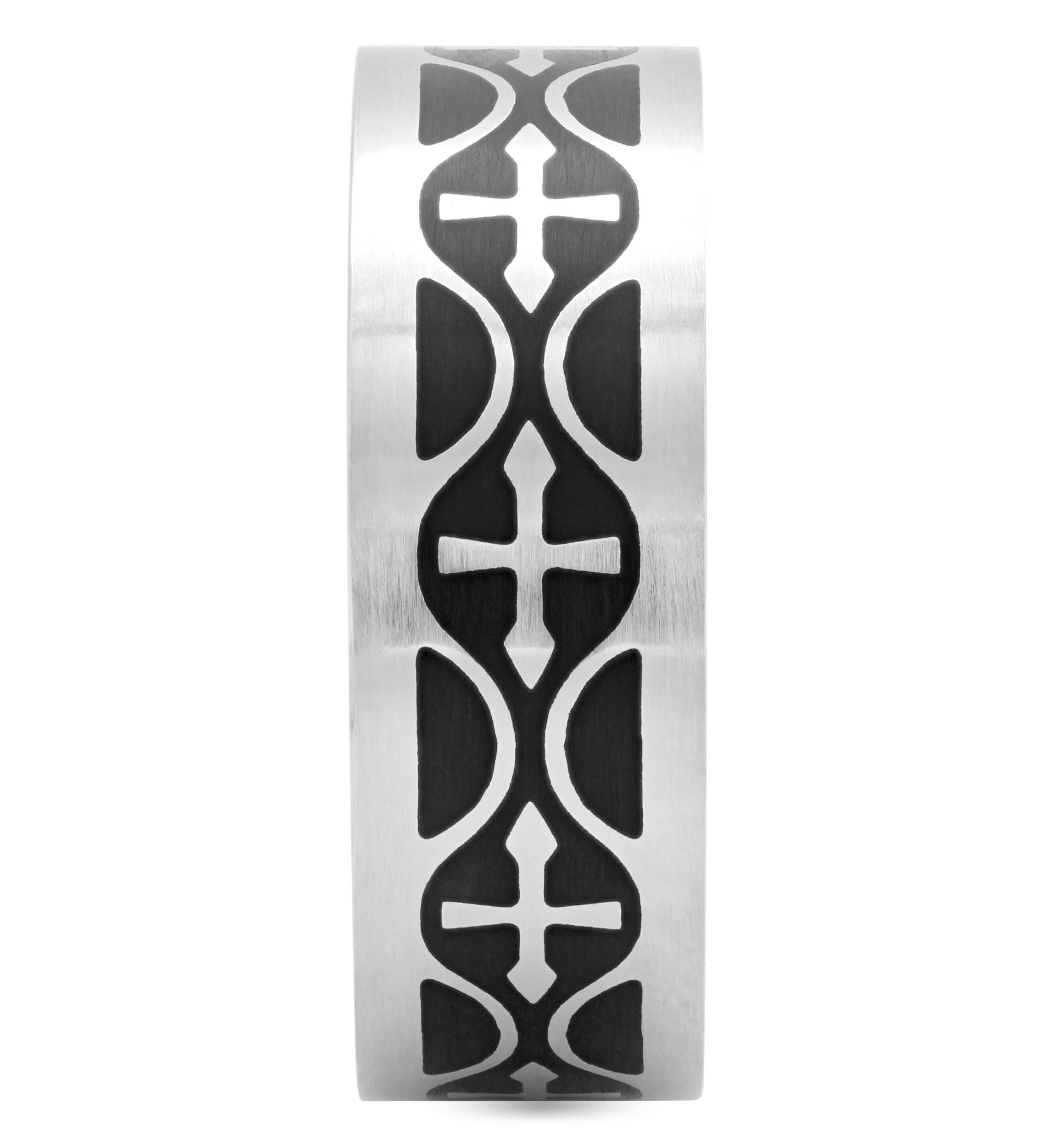 Celtic Pattern 8mm Band in Stainless Steel