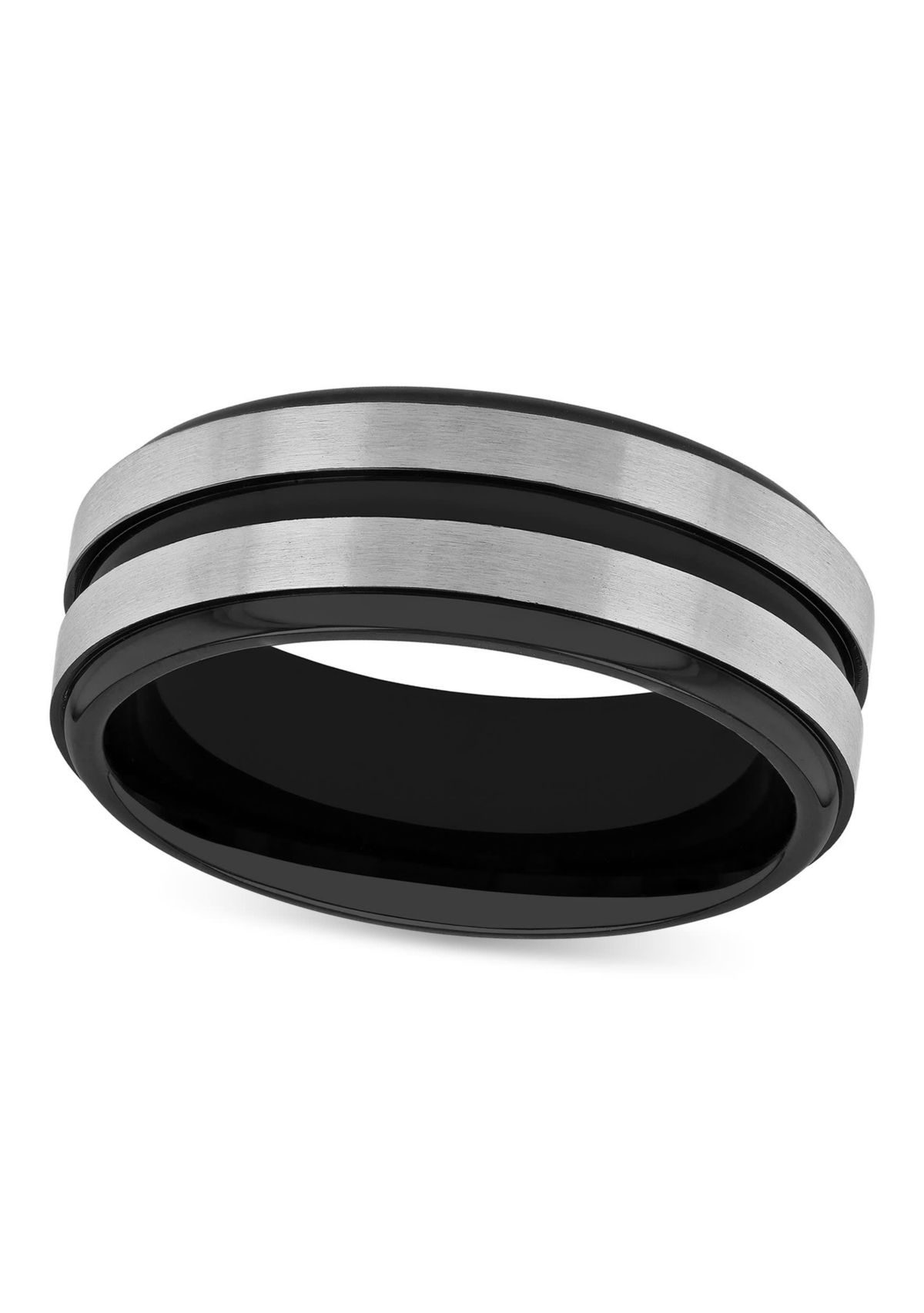 Stripe 8mm Band in Two-Tone Stainless Steel