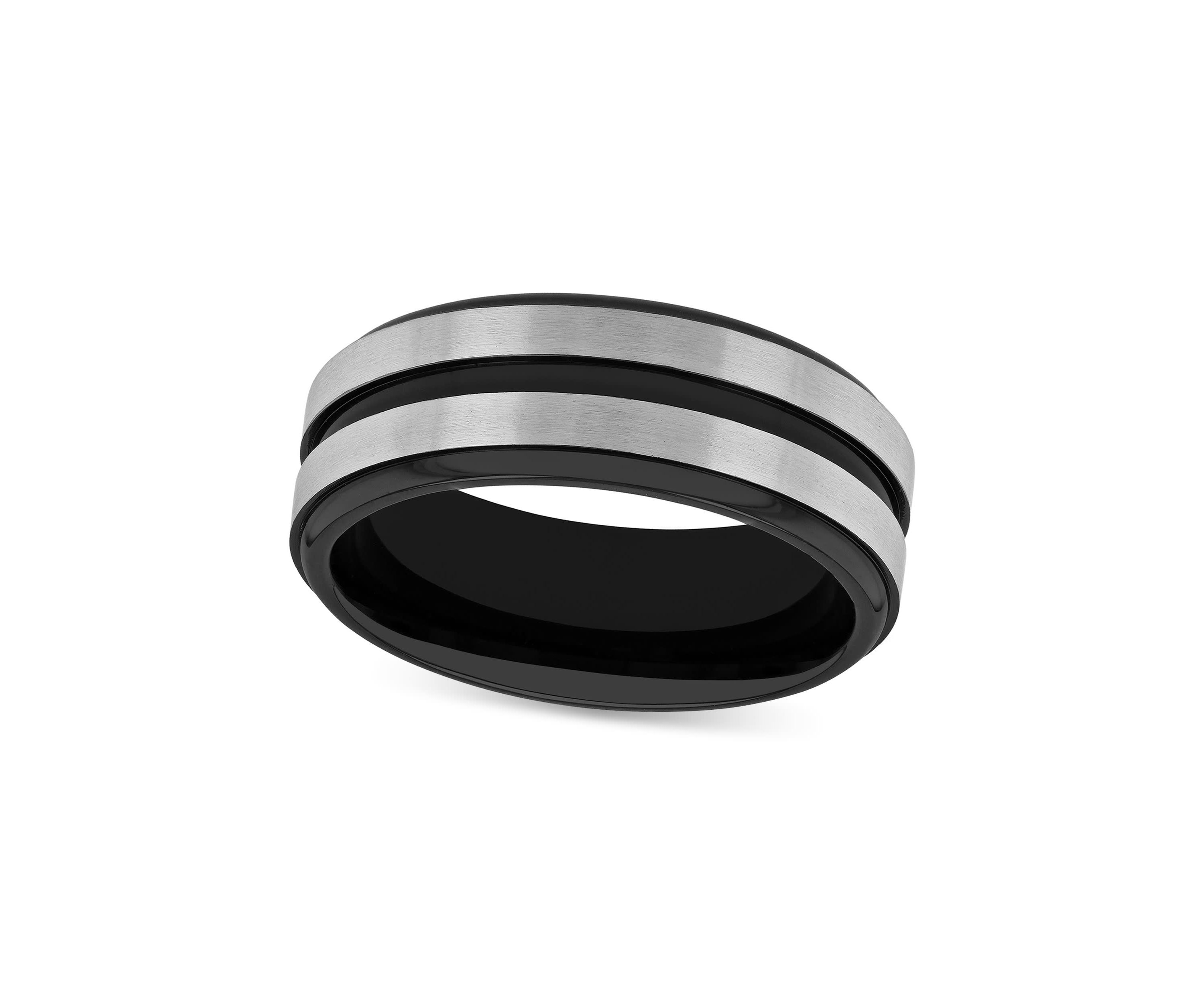 Stripe 8mm Band in Two-Tone Stainless Steel