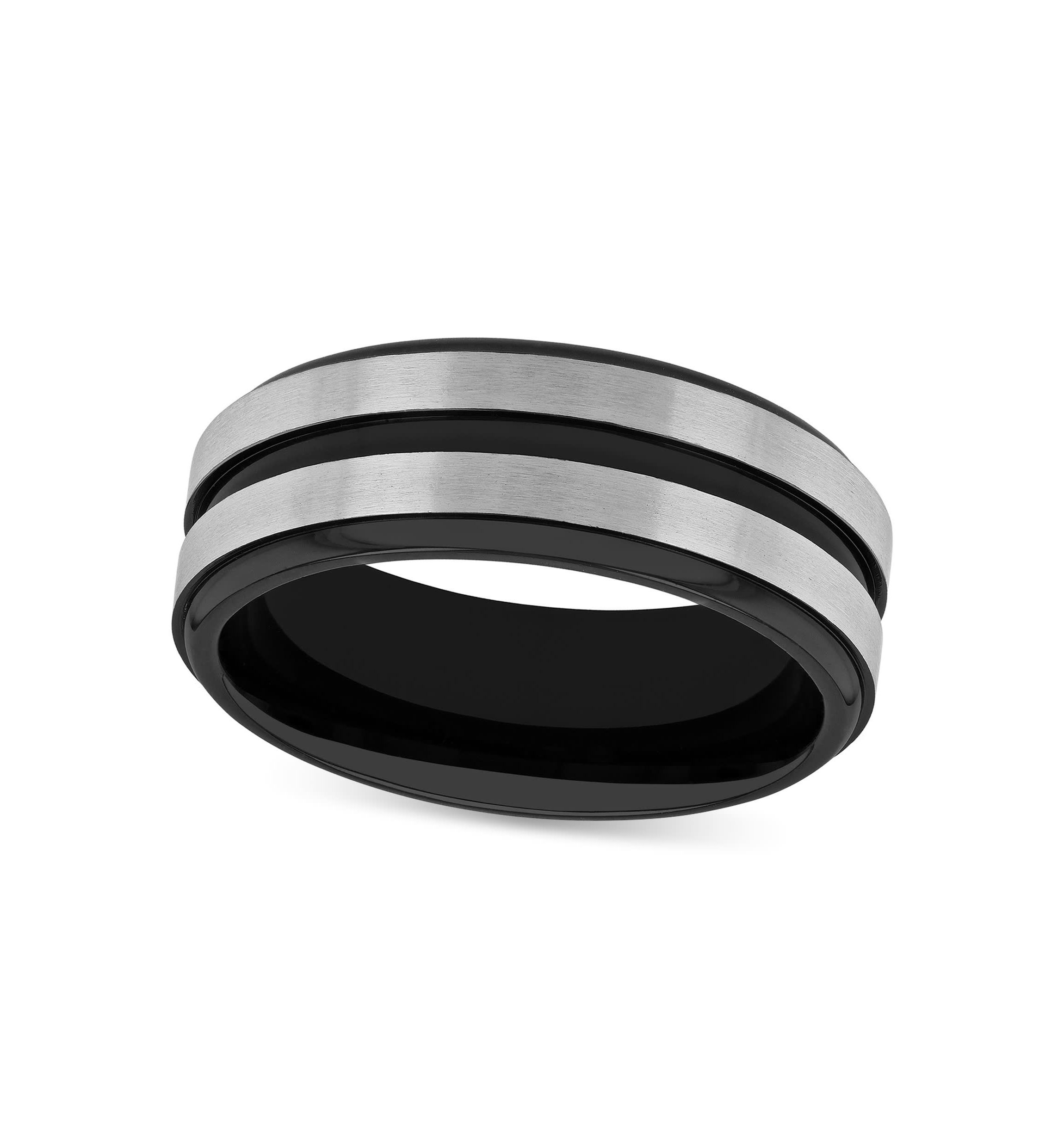 Stripe 8mm Band in Two-Tone Stainless Steel