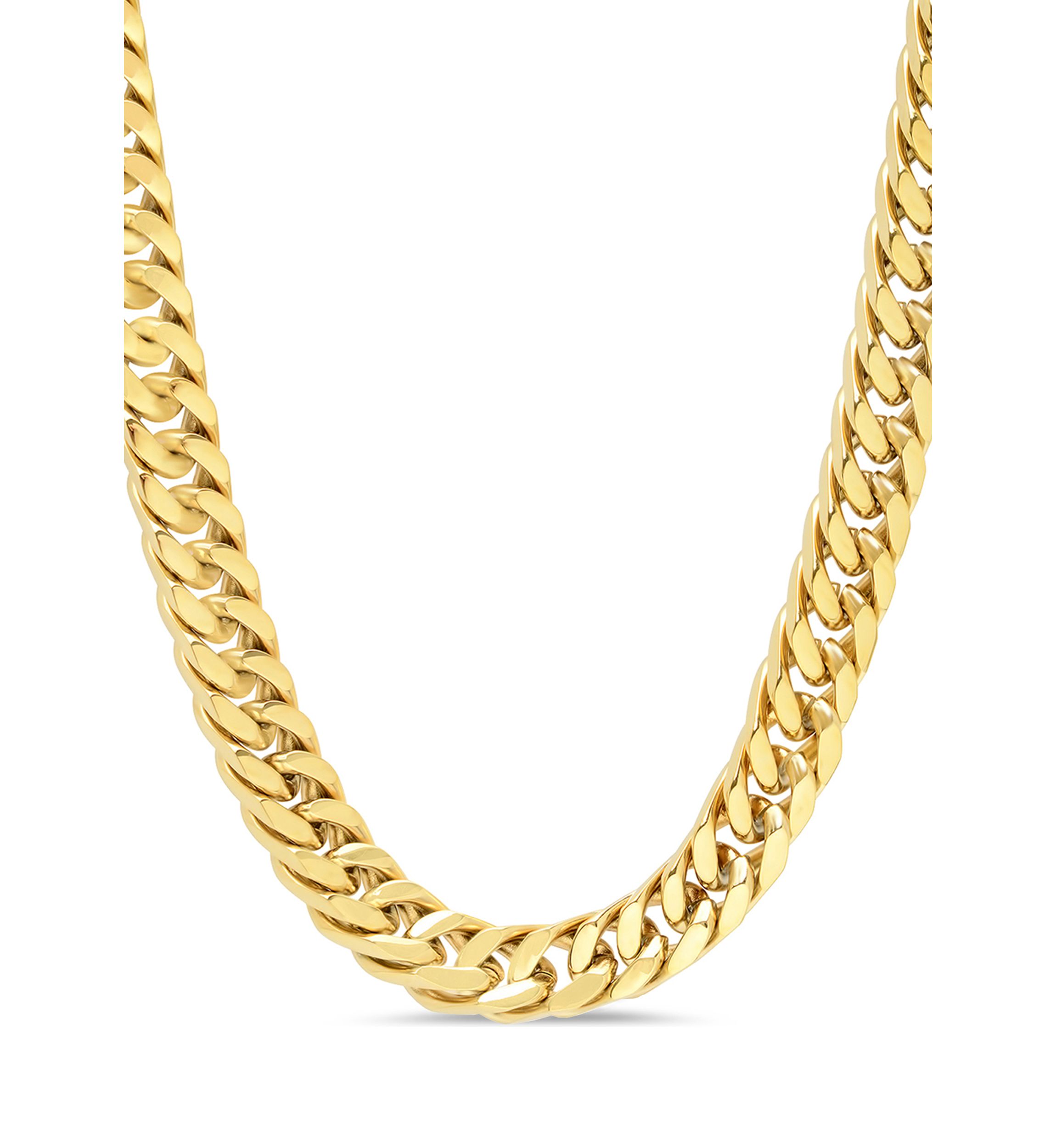 Curb Link Chain Necklace in Gold-Tone Stainless Steel