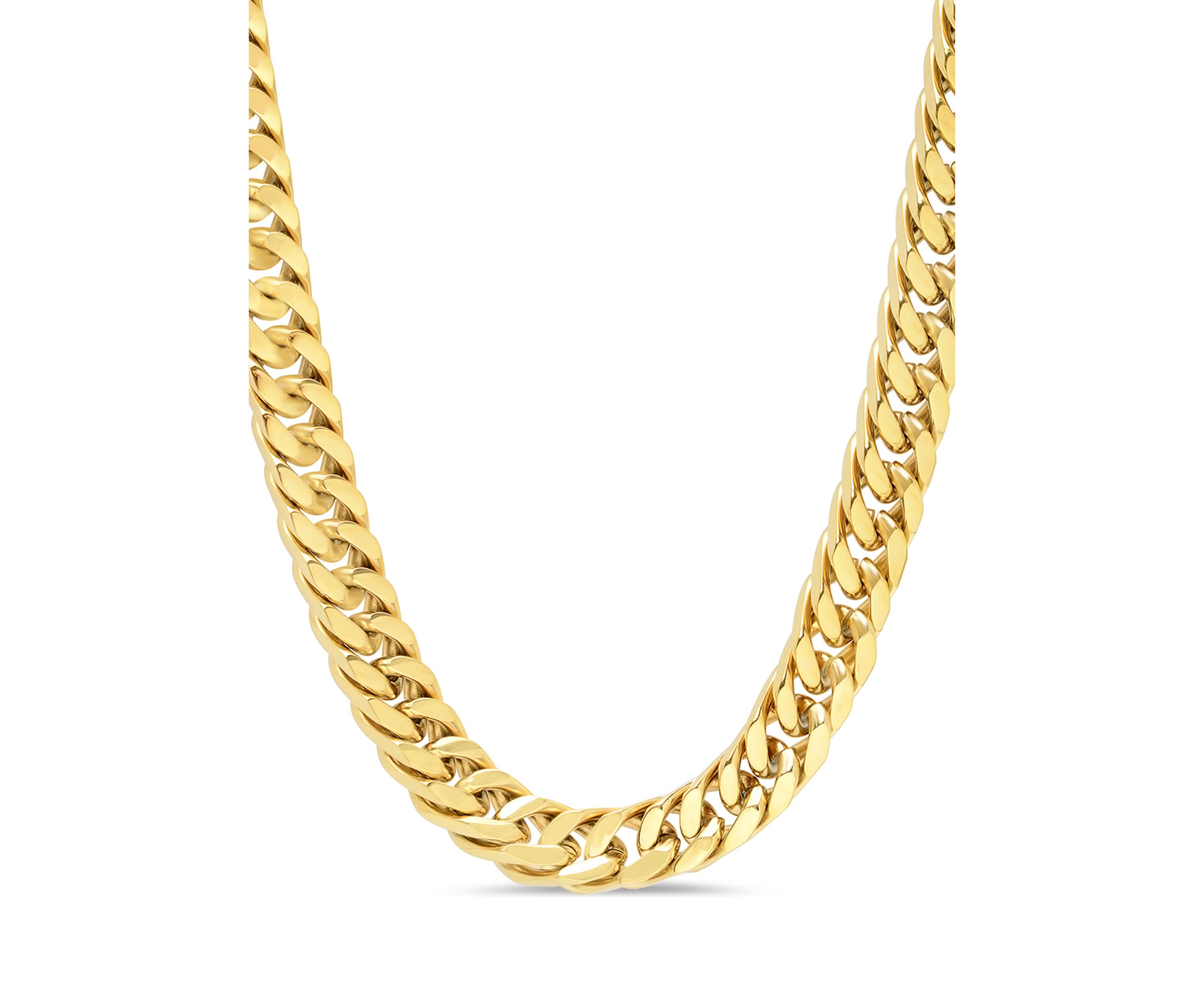 Curb Link Chain Necklace in Gold-Tone Stainless Steel