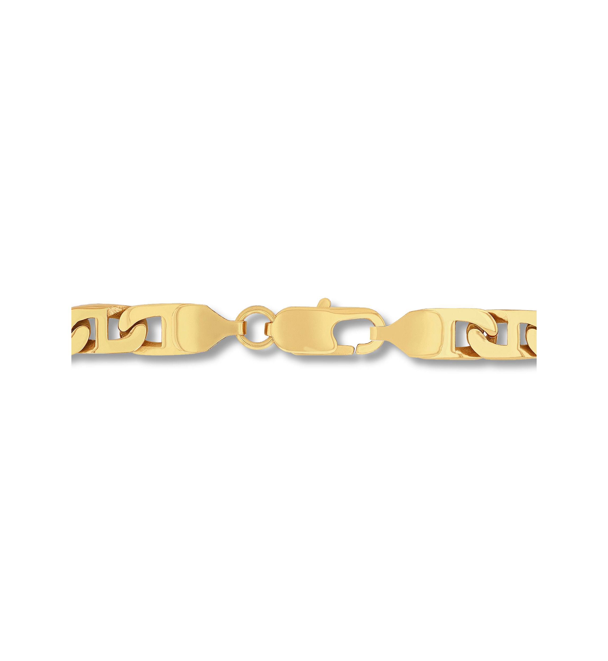 Mens Stainless Steel Yellow Finish 24" Mariner Link Chain