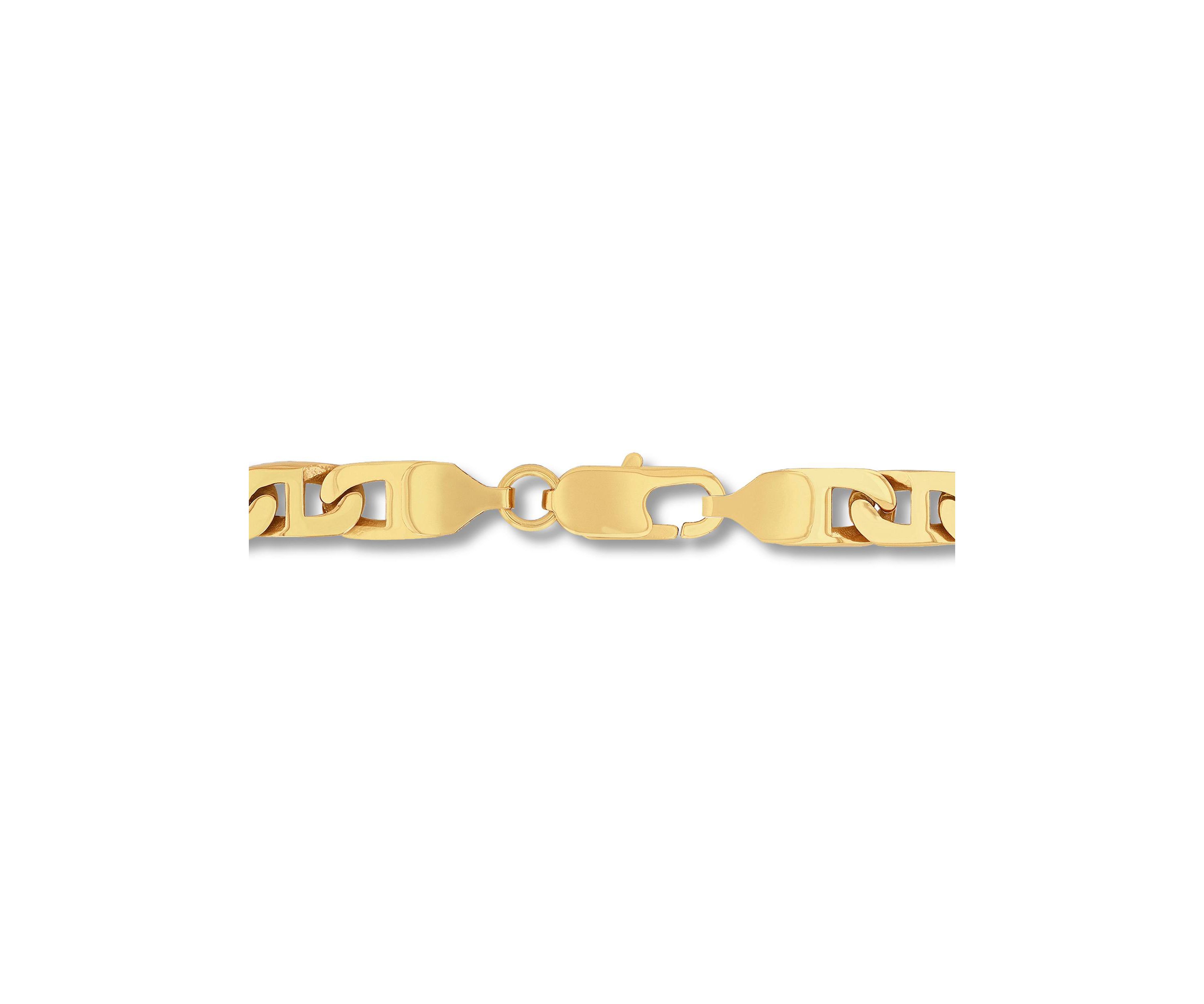 Mens Stainless Steel Yellow Finish 24" Mariner Link Chain
