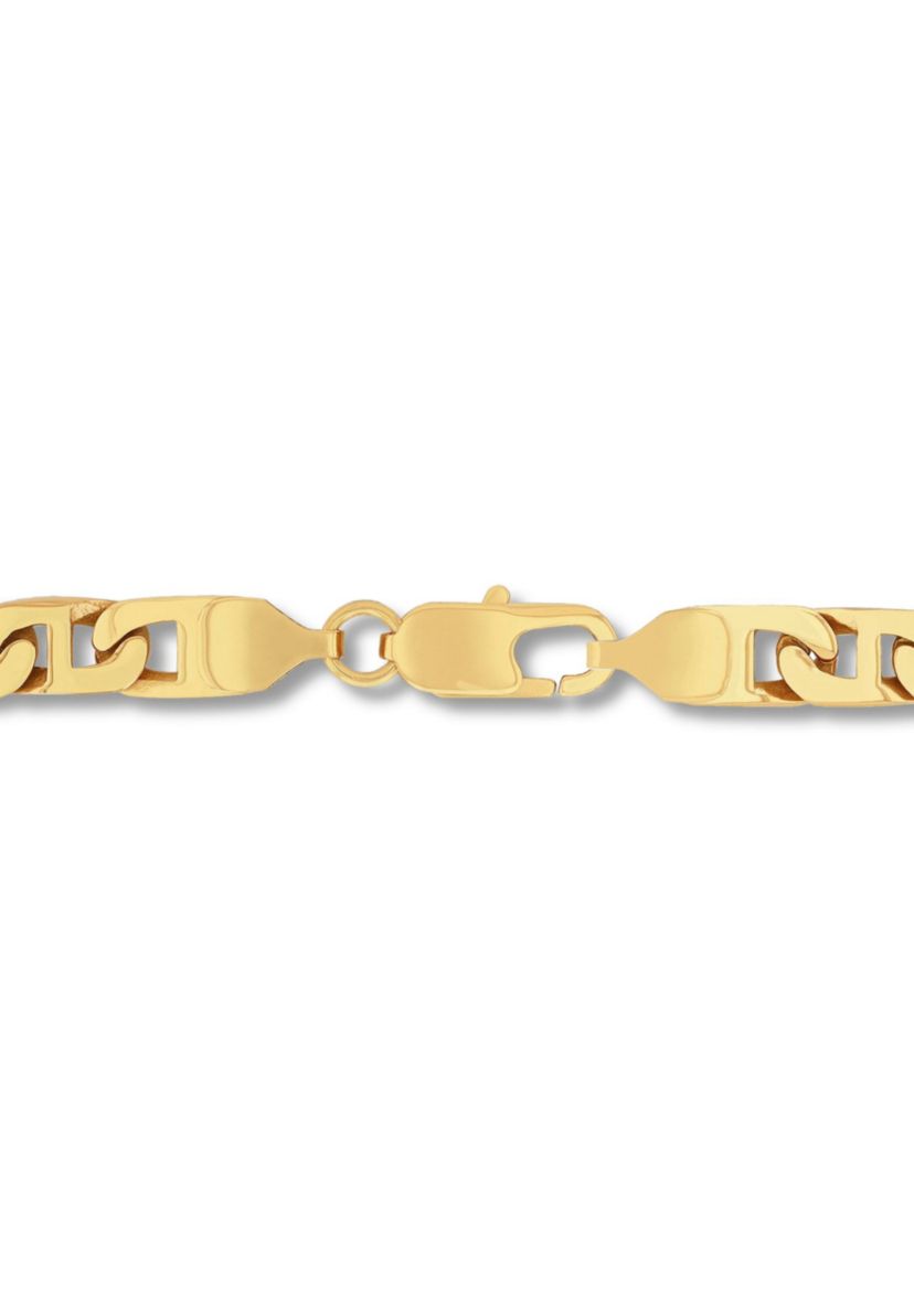 Mens Stainless Steel Yellow Finish 24" Mariner Link Chain