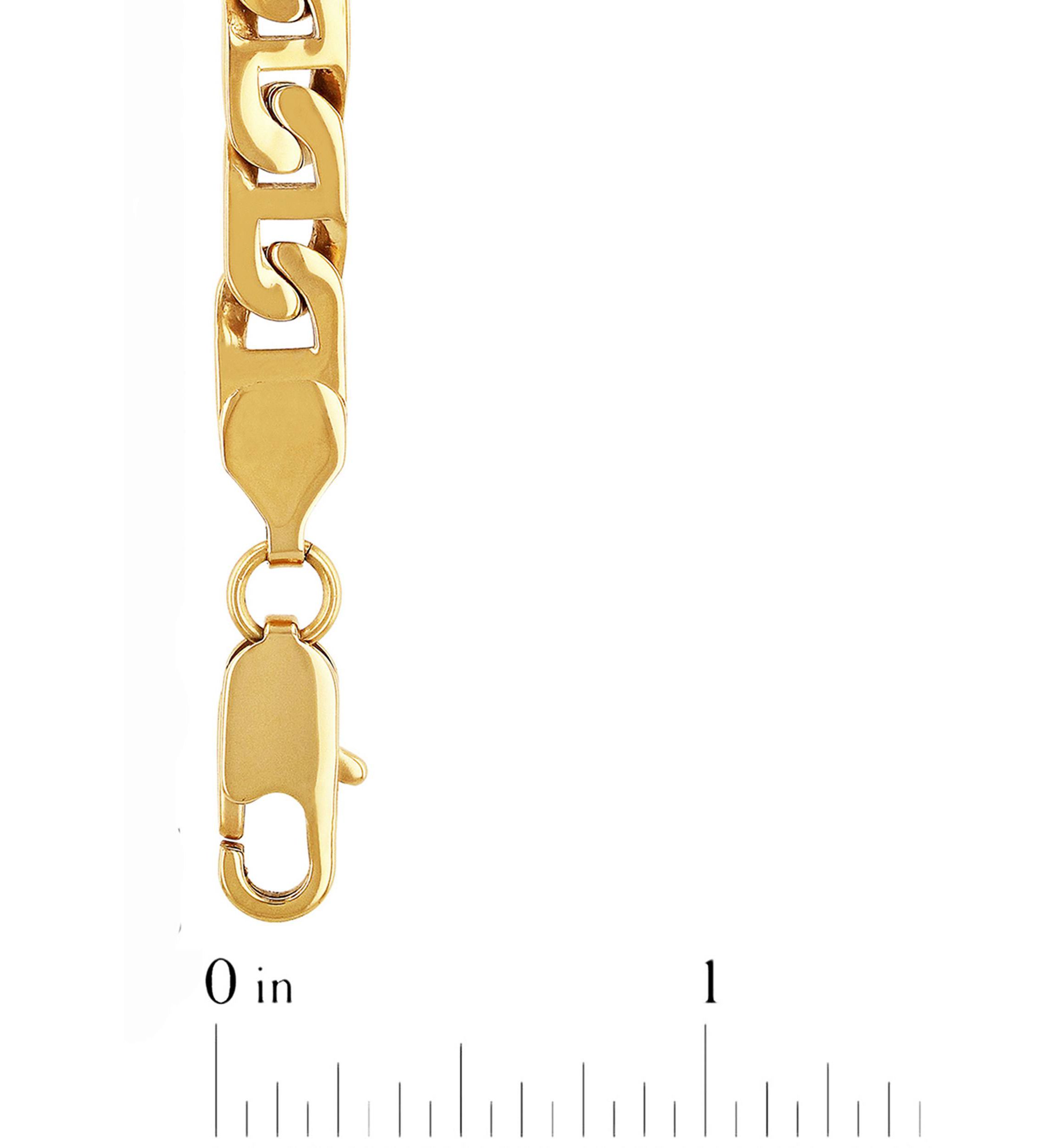 Mens Stainless Steel Yellow Finish 24" Mariner Link Chain