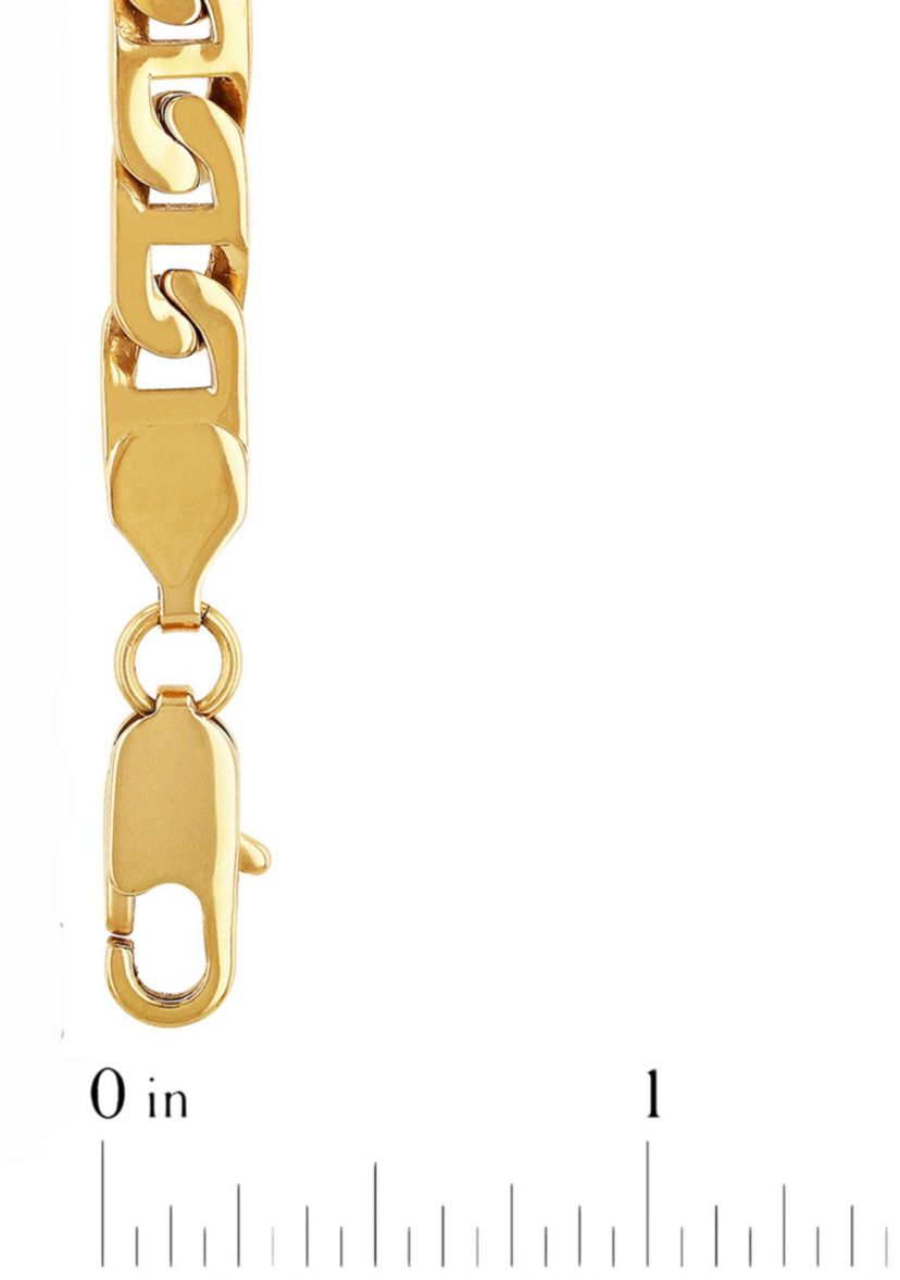 Mens Stainless Steel Yellow Finish 24" Mariner Link Chain
