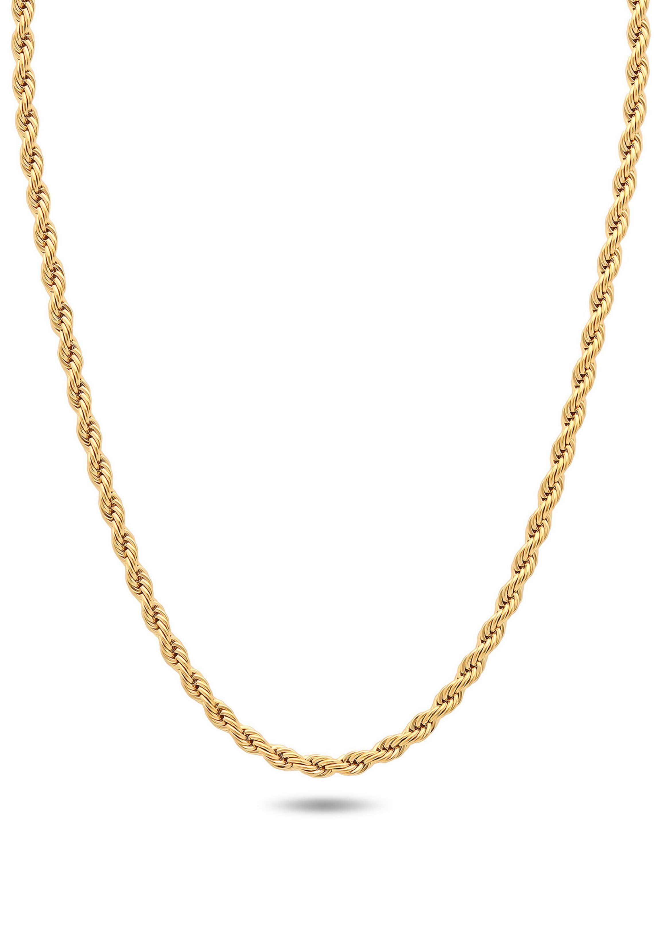 Mens Stainless Steel Yellow Finish 24" Rope Chain