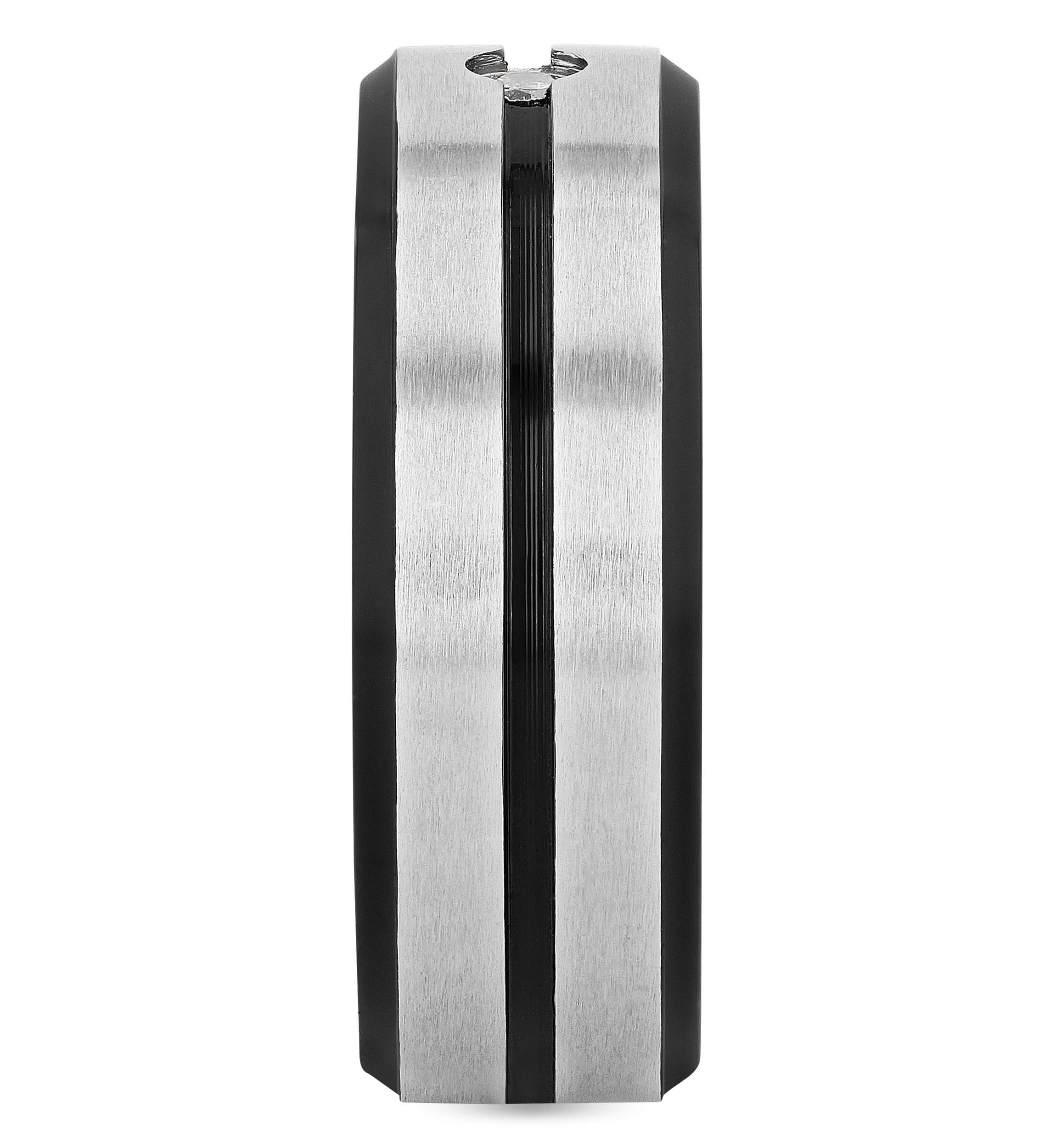 0.05 c.t. Diamond Stripe 8mm Band in Stainless Steel