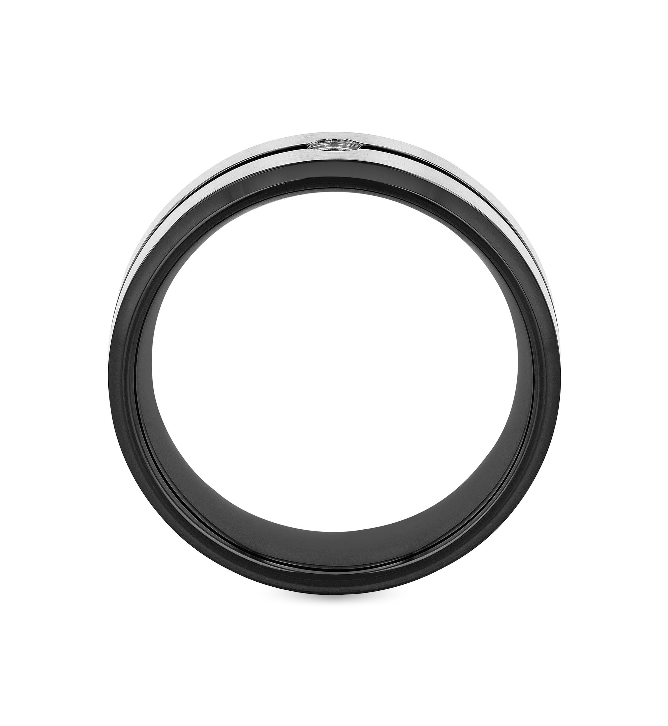 0.05 c.t. Diamond Stripe 8mm Band in Stainless Steel