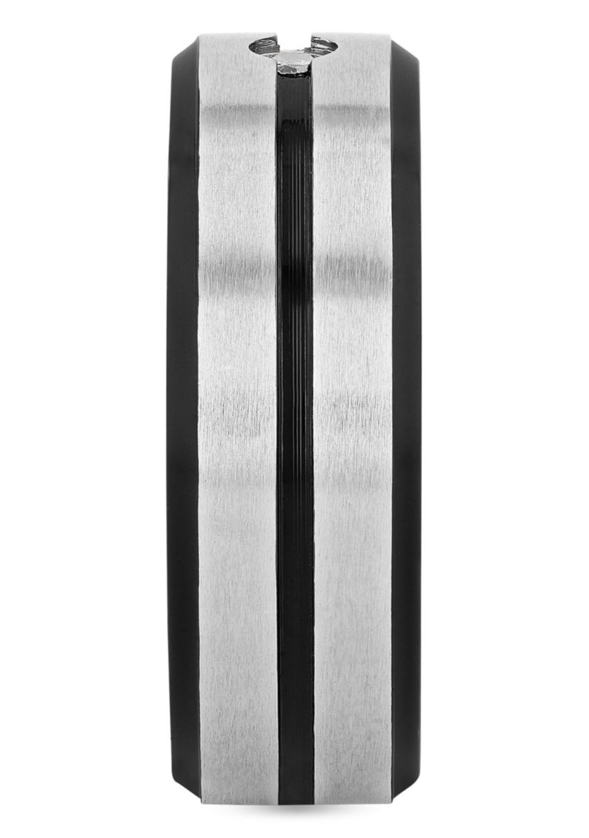 0.05 c.t. Diamond Stripe 8mm Band in Stainless Steel