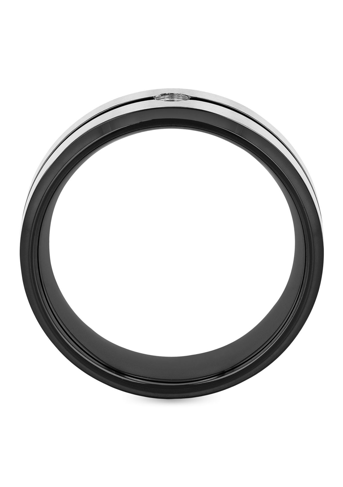 0.05 c.t. Diamond Stripe 8mm Band in Stainless Steel