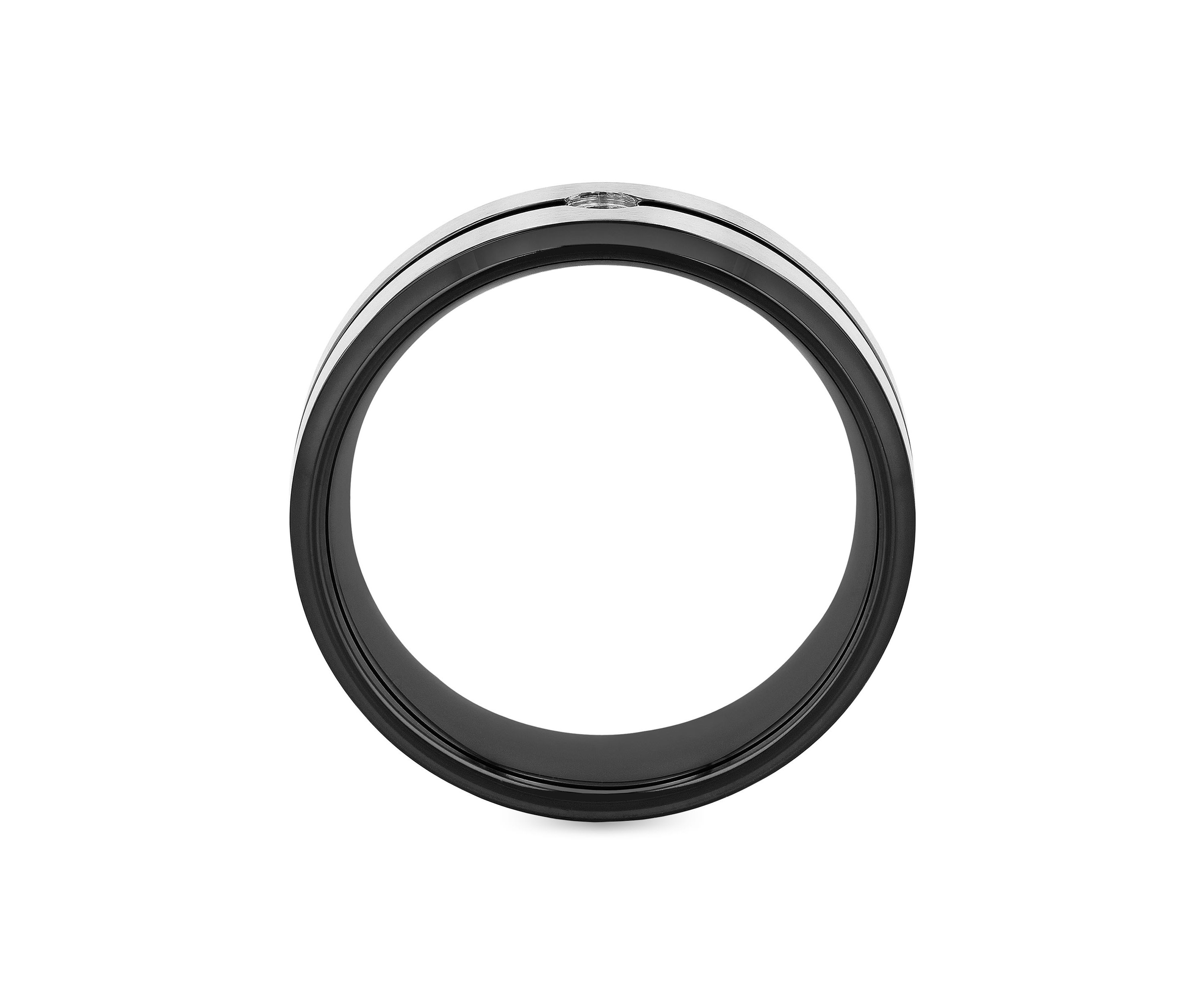 0.05 c.t. Diamond Stripe 8mm Band in Stainless Steel