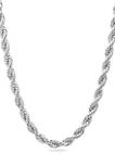 Rope Link Chain Necklace in Stainless Steel