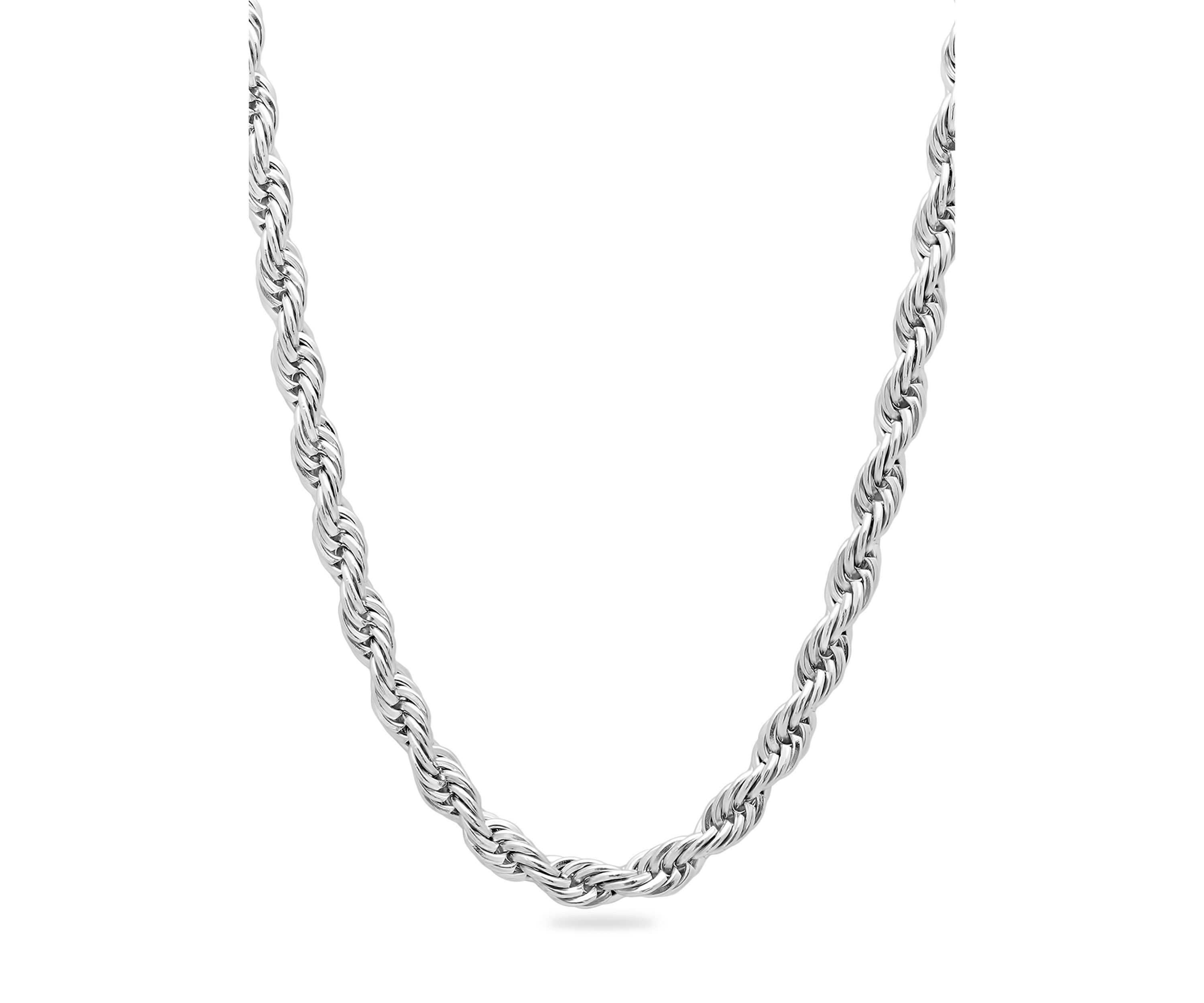 Rope Link Chain Necklace in Stainless Steel