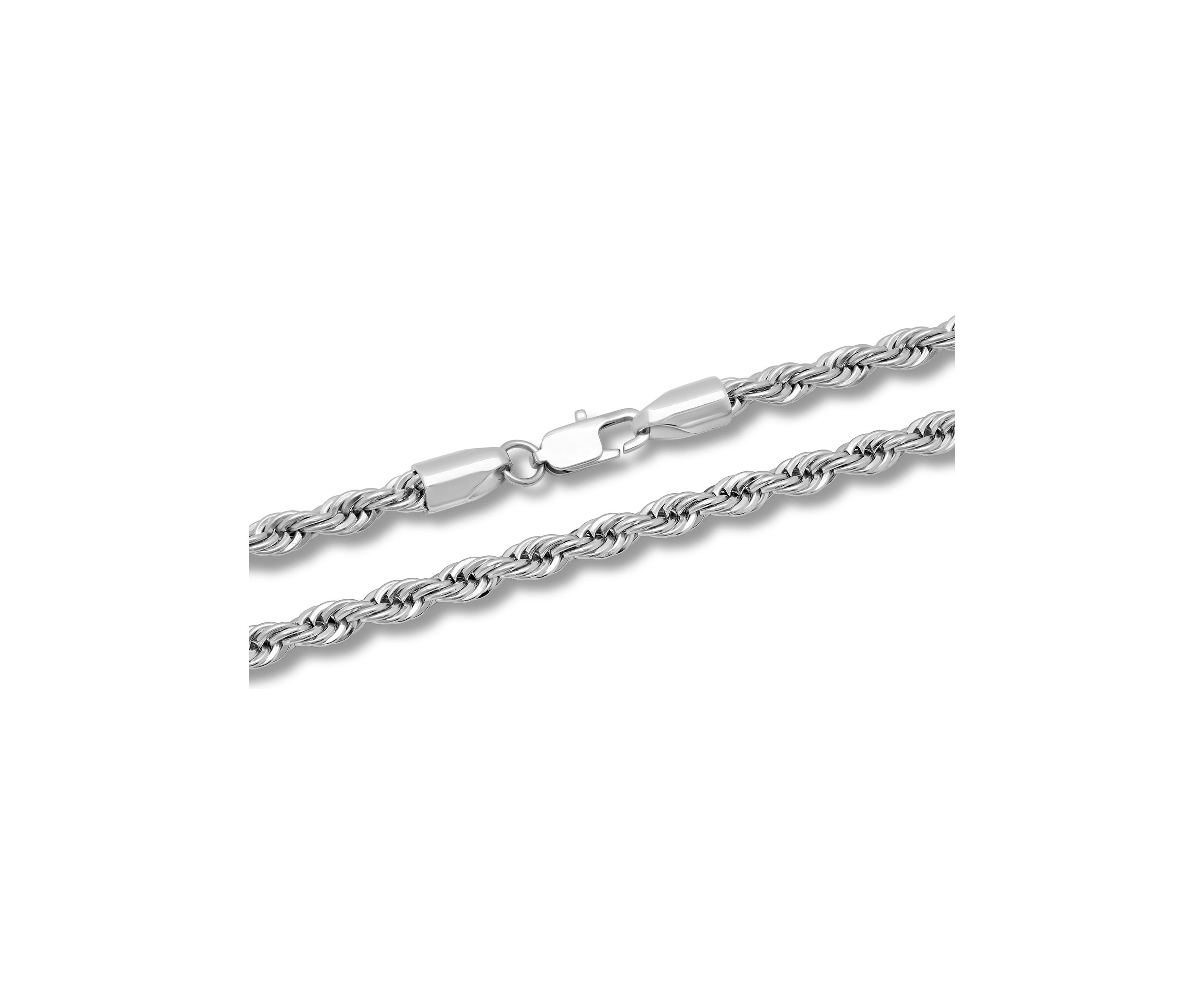 Rope Link Chain Necklace in Stainless Steel