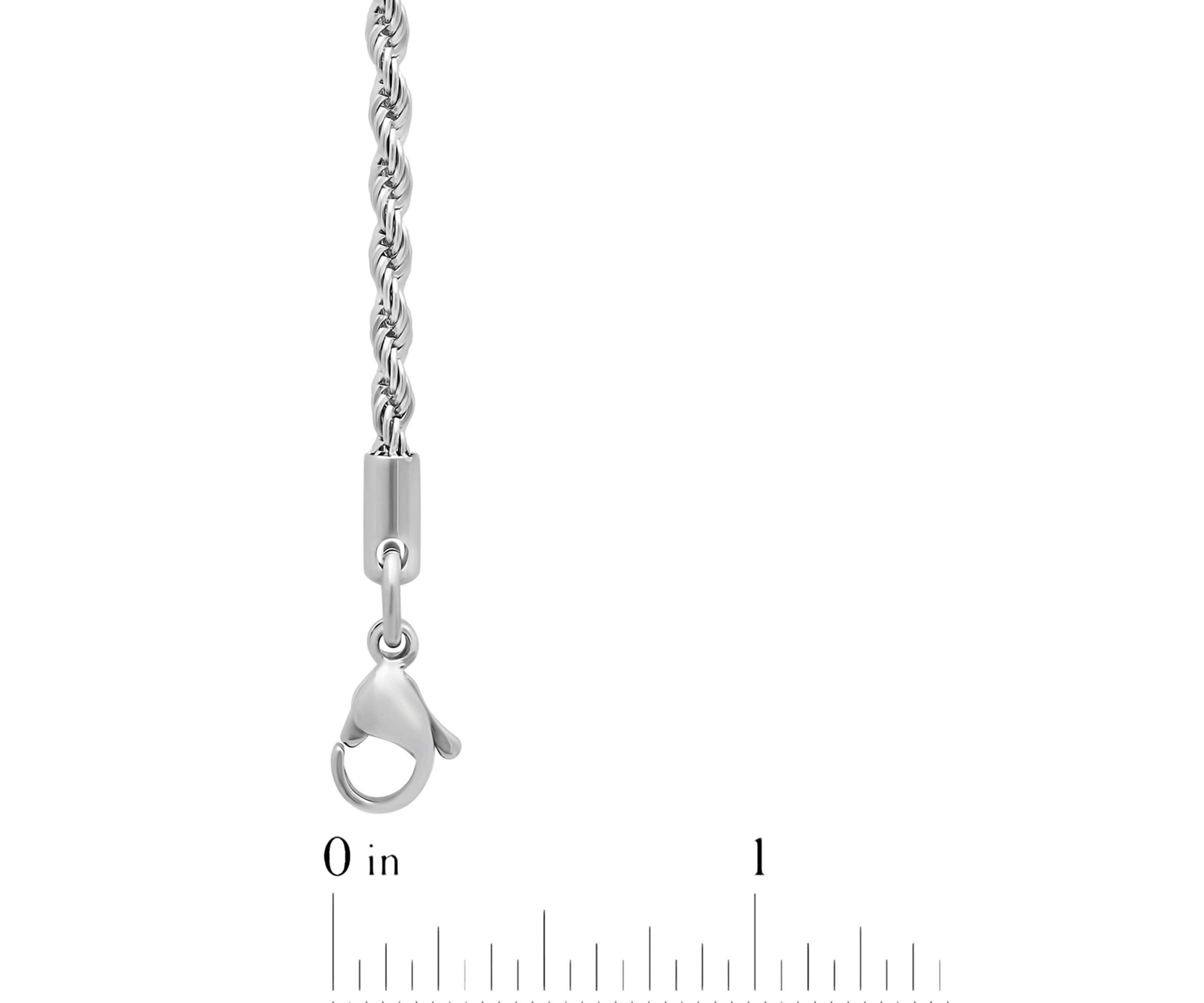 Mens Stainless Steel 24" Rope Chain