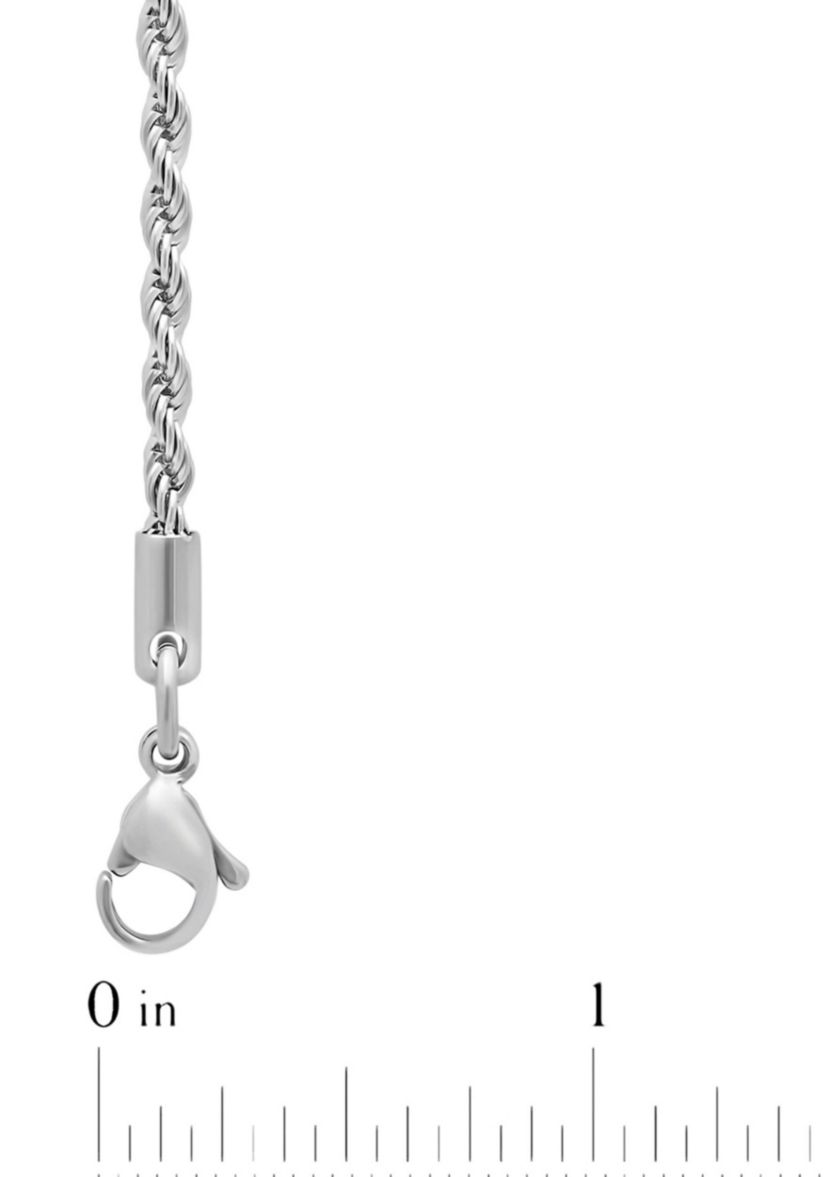 Mens Stainless Steel 24" Rope Chain