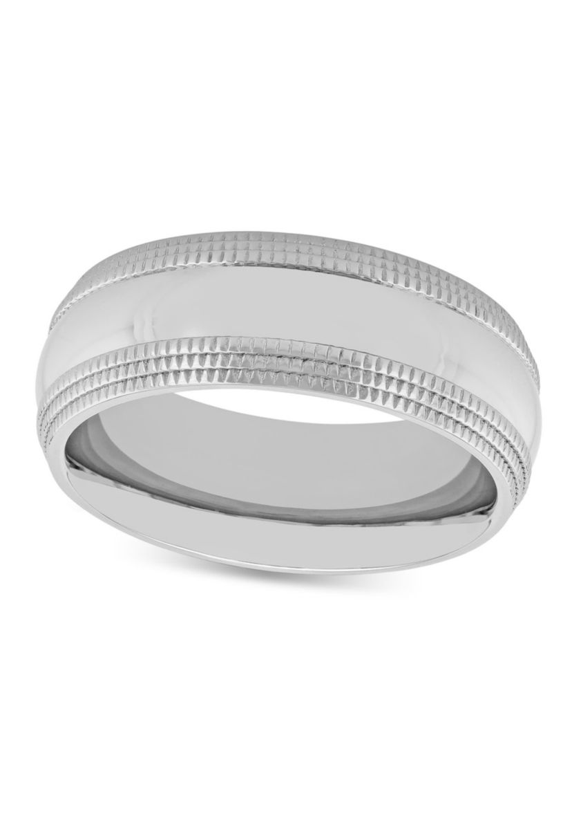 Milgrain 8mm Band in Stainless Steel