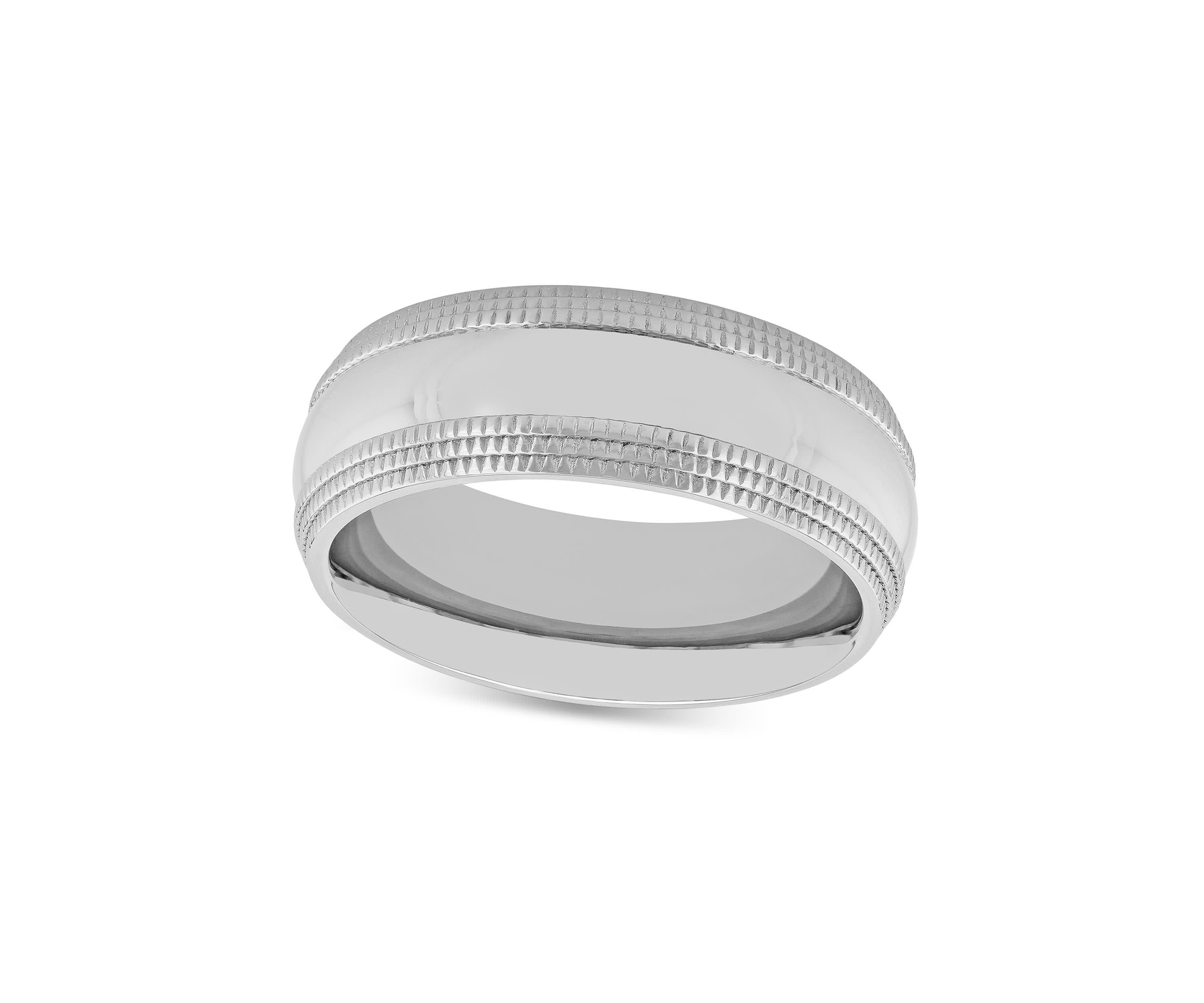 Milgrain 8mm Band in Stainless Steel