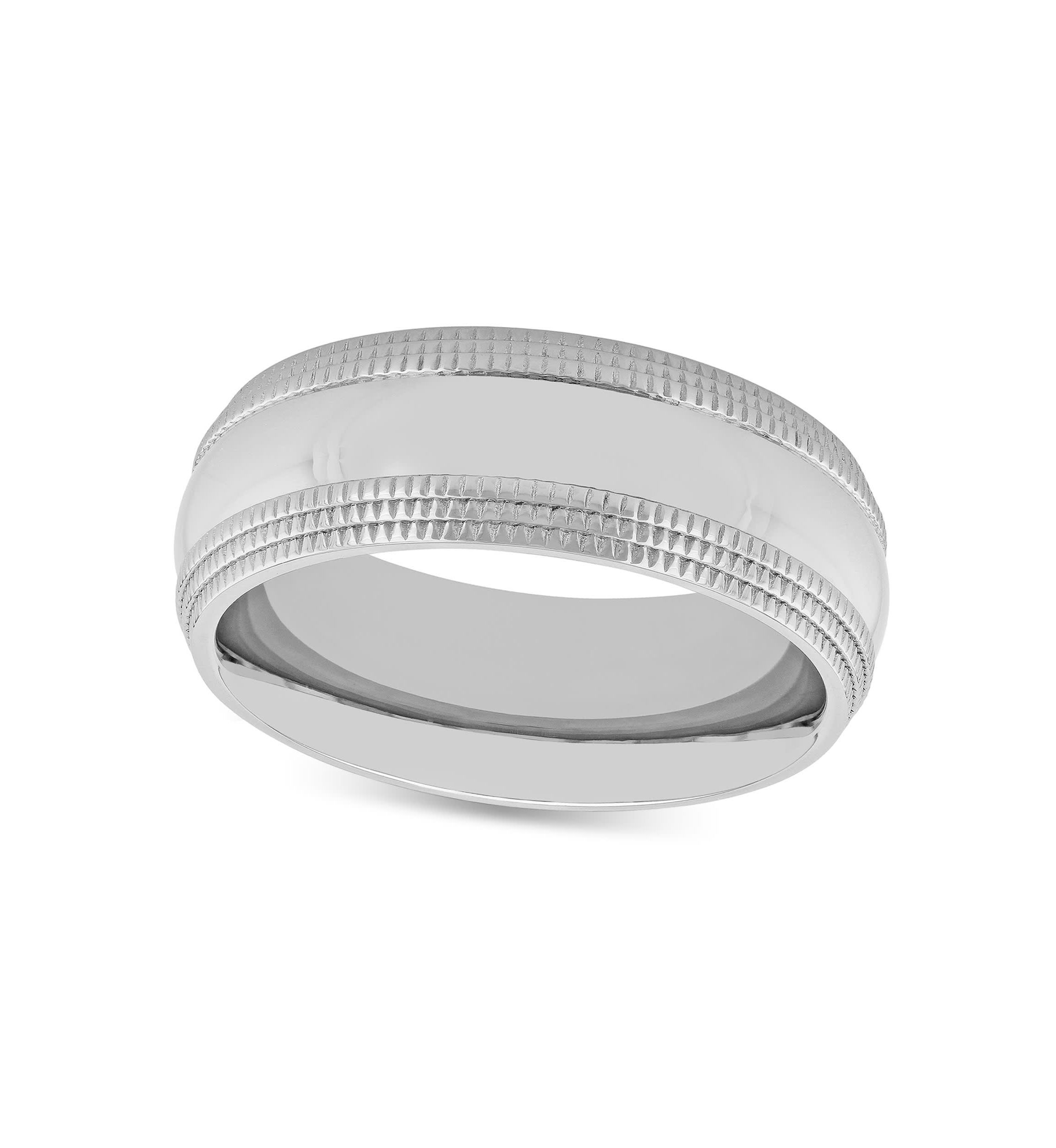Milgrain 8mm Band in Stainless Steel