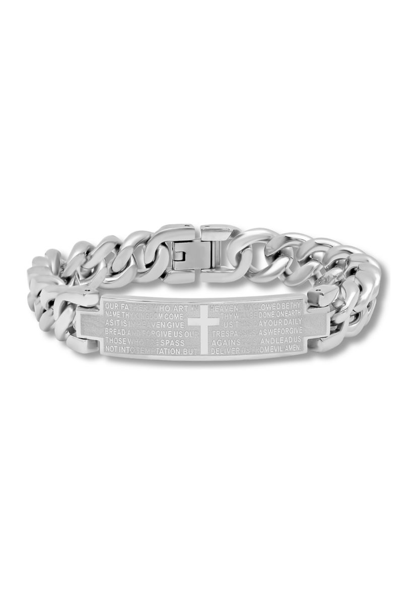 The Lords Prayer ID Link Bracelet in Stainless Steel